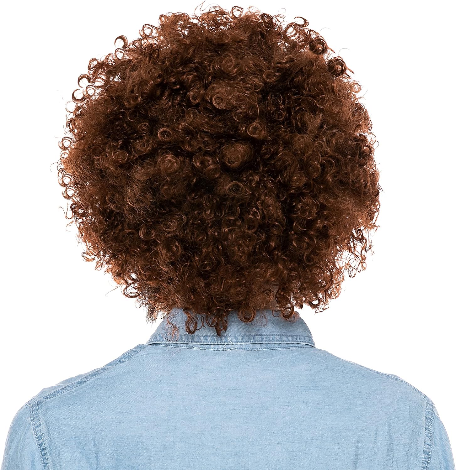 Spooktacular Creations Halloween Brown Afro Wig with Beard 70s/80s Disco Hippie Costume, for Unisex Funky Curl Hair, Curly Afro Wig Outfits Halloween Costume Art Teacher Cosplay Party Accessories