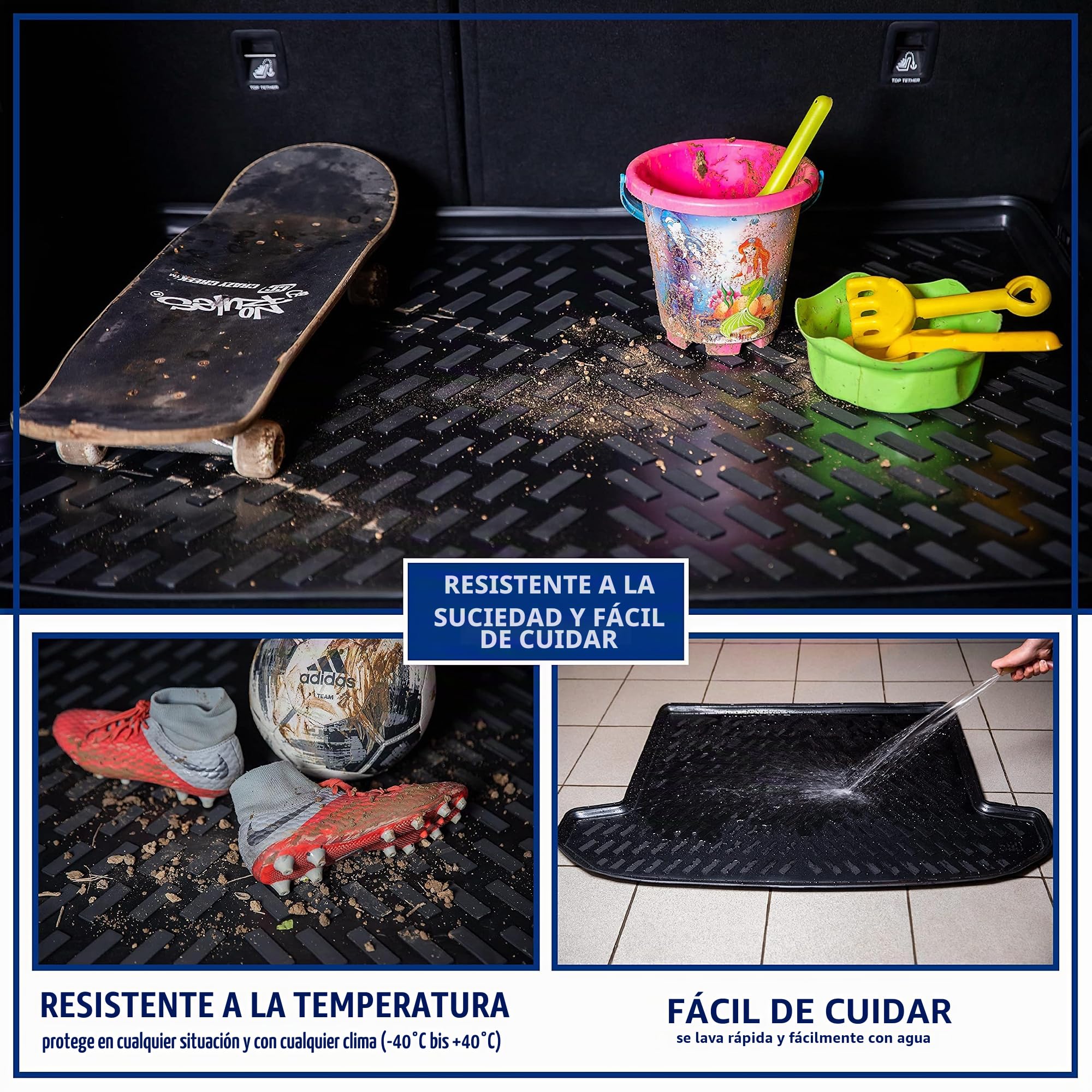 ELMASLINE Alfombrillas de goma y bandeja para maletero para Cupra Formentor a partir de 2020, borde alto (5 cm)