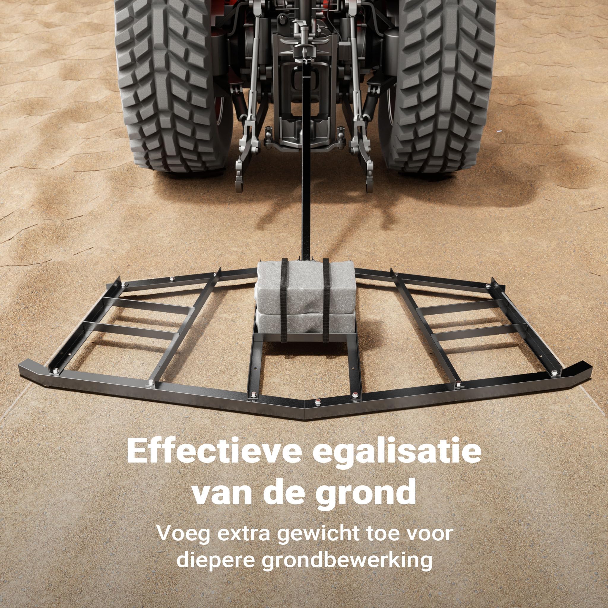 Wiltec weide-eg 217 x 106 cm egge voor gazonmaaier zitmaaier ATV, UTV sleep-eg voor bodembewerking, verspreiding en egalisatie