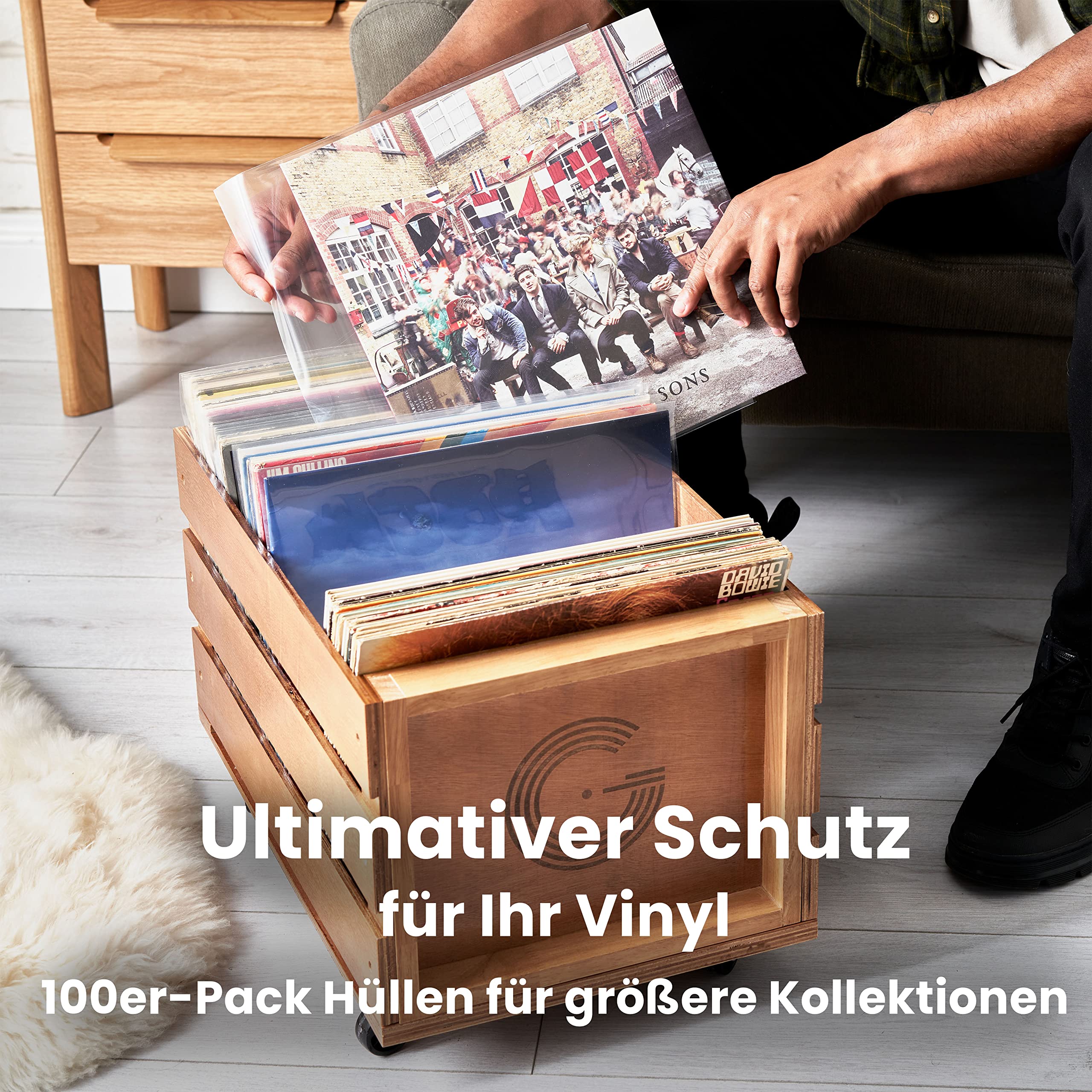 Packung mit 100x12" äußeren Vinylhüllen 33 U/min – kristallklare, faltenfreie und langlebige Schallplattenhüllen stoppt das Verblassen – passend für die meisten Gatefolds und Doppel-LPs