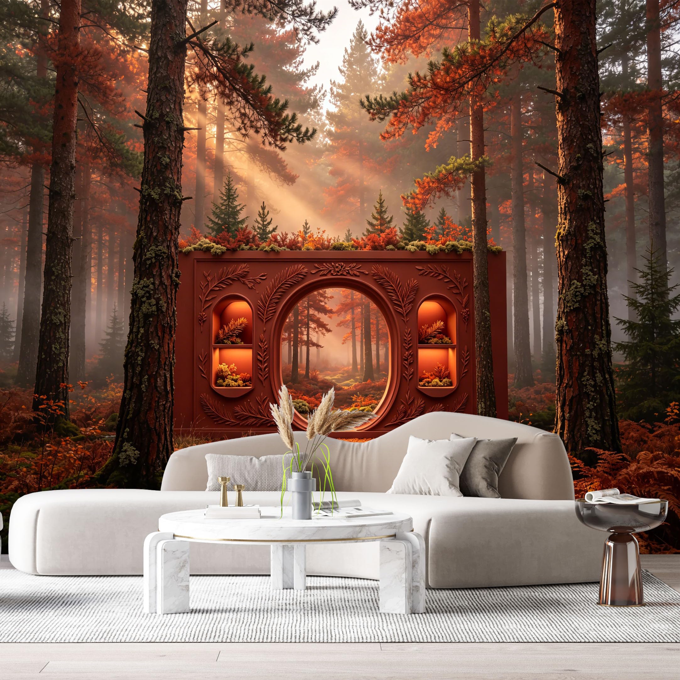 Custom Size Wall Murals Fantasy Forest Portal 3D Trompe L'Oeil SelfAdhesiveWall Fabric Removable Wallpaper Wall Decor for Living Room Bedroom Bathroom