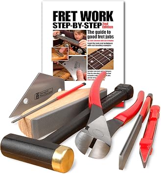 StewMac Essential Fretting Tool Set Professional Guitar Fret Work Kit for Leveling, Crowning, Dressing & More Includes Includes Fret Cutter & Rocker - Step-By-Step Instruction Book