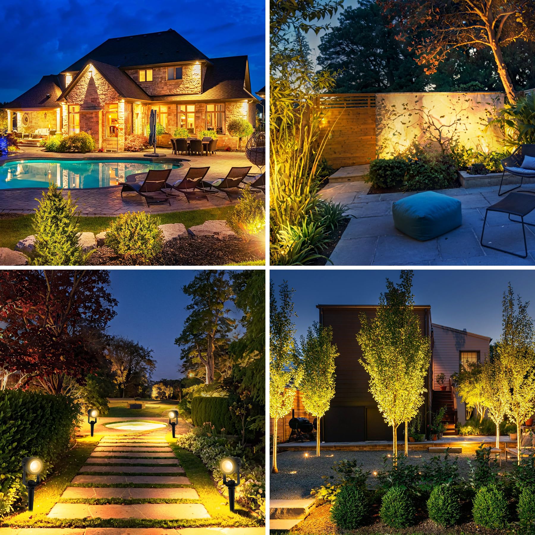 AWSAD Faretti A LED da Esterno 12V-24V Luci del Paesaggio IP67 Impermeabile Cortile, Prato, Illuminazione da Giardino Faretti LED Pavimento (Color : Warm Light