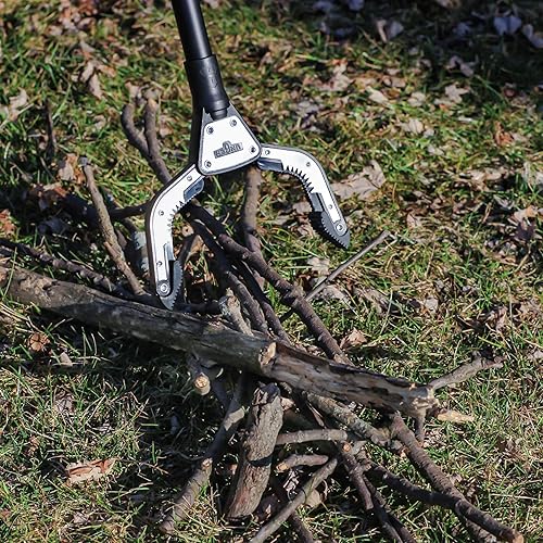 Miniatura 5 de Unger Herramienta profesional de 42.5 pulgadas con cabezal giratorio, recogedor de basura al aire libre, pastilla de garra resistente, limpieza