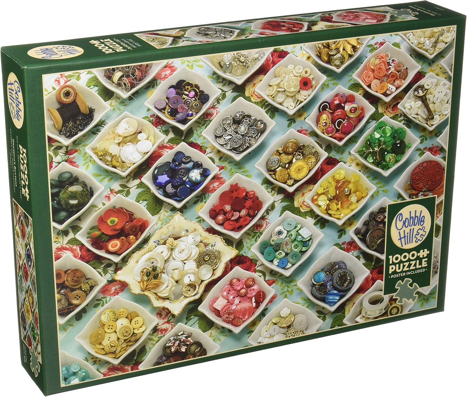 Cobblehill 80066 1000 pc Grandma's Buttons Puzzle, Various
