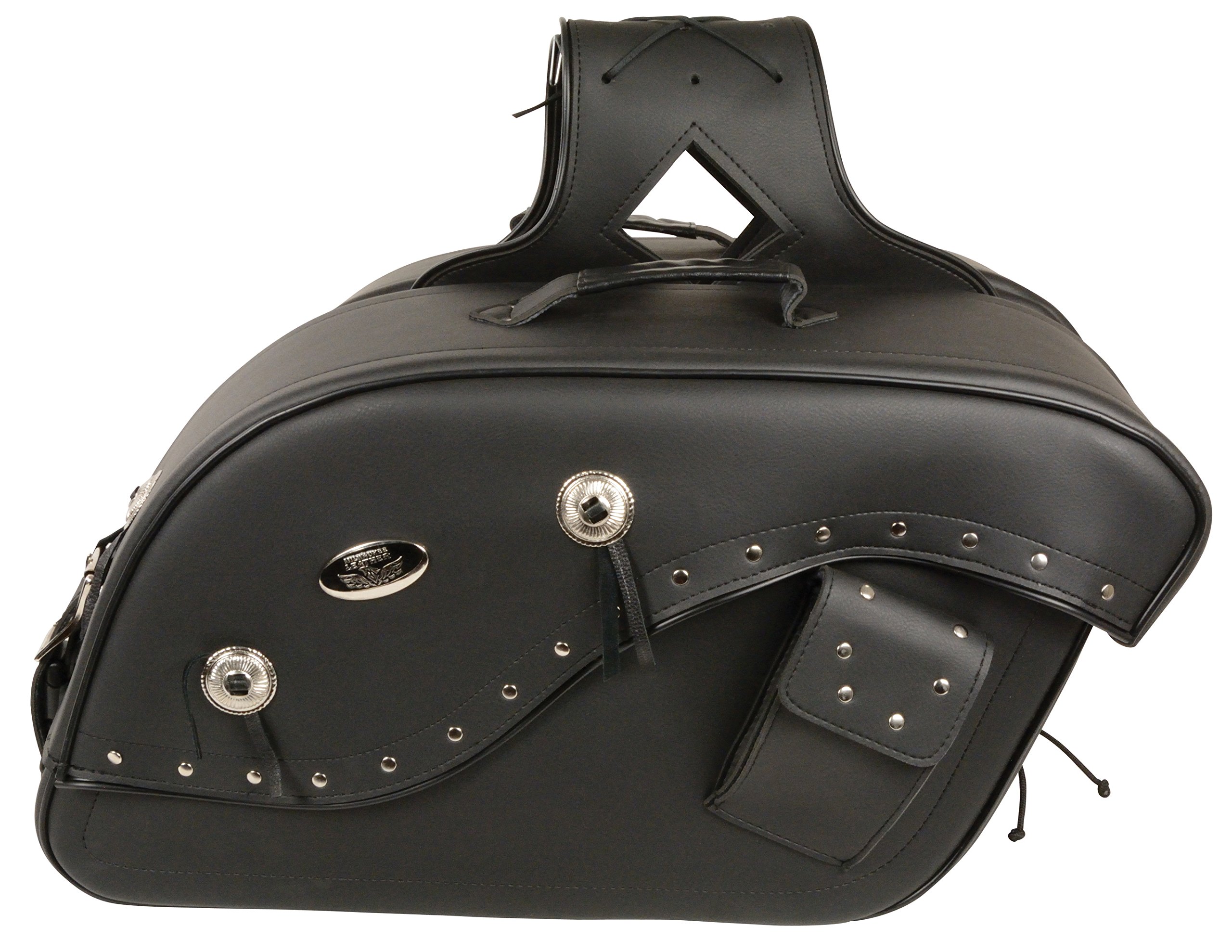 Buy Medium Studded Cruiser Style Throw Over Saddlebag w/Gun Holster