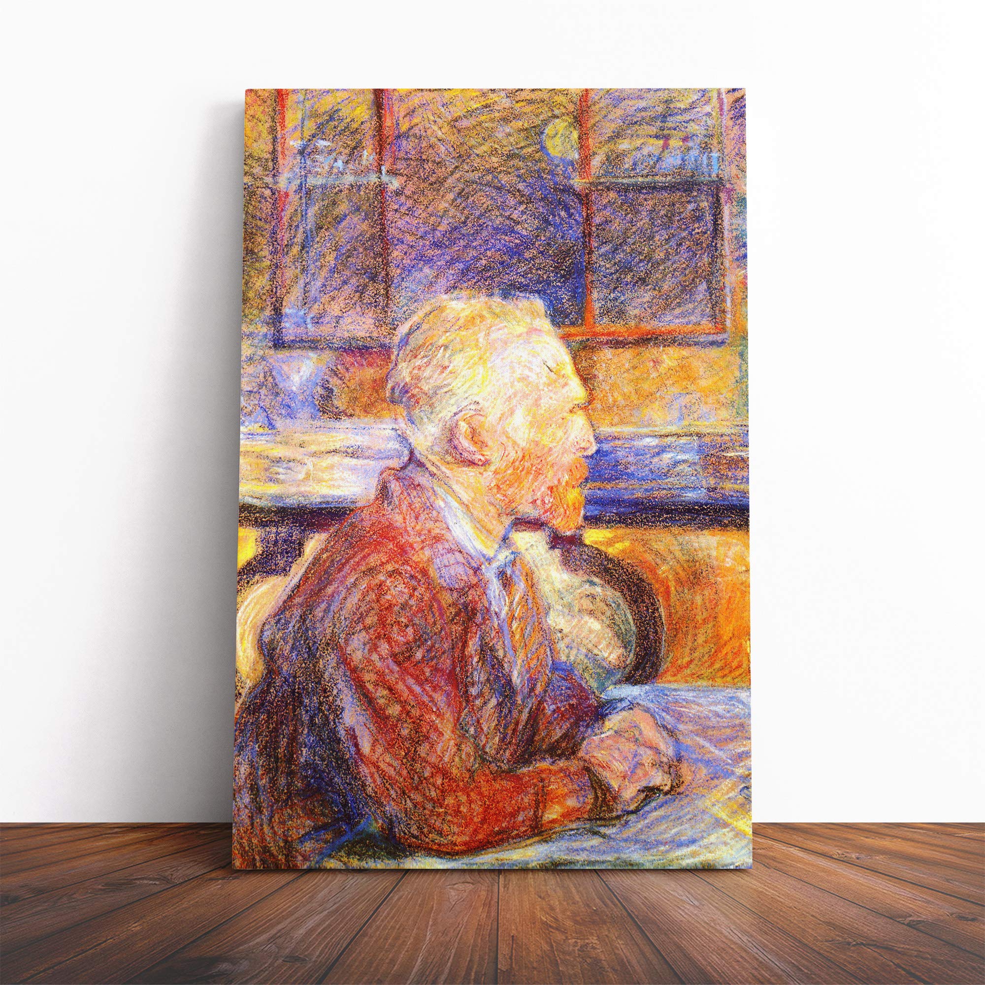 Henri de Toulouse-Lautrec Portrait of Vincent Van Gogh Canvas Print | Gallery Wrapped 30mm Frame Wall Art | 30x20 inches | Ready to Hang | Modern People Picture | Living Room Bedroom Lounge Office