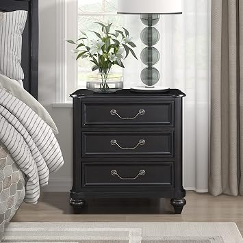 Lexicon Glenbury 3-Drawer Nightstand, Charcoal Brown
