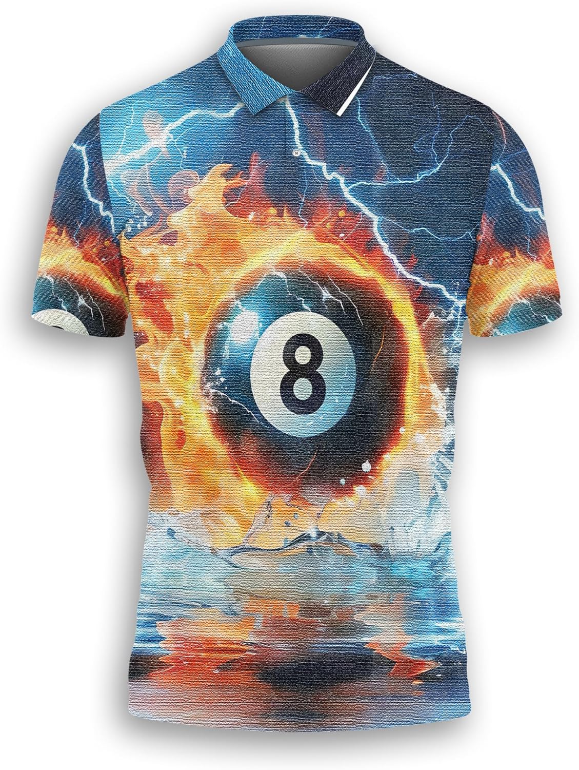 Billiard Polo Shirts for Men-Pool Ball Golf Moisture Dry Fit Short Sleeve Shirts S45