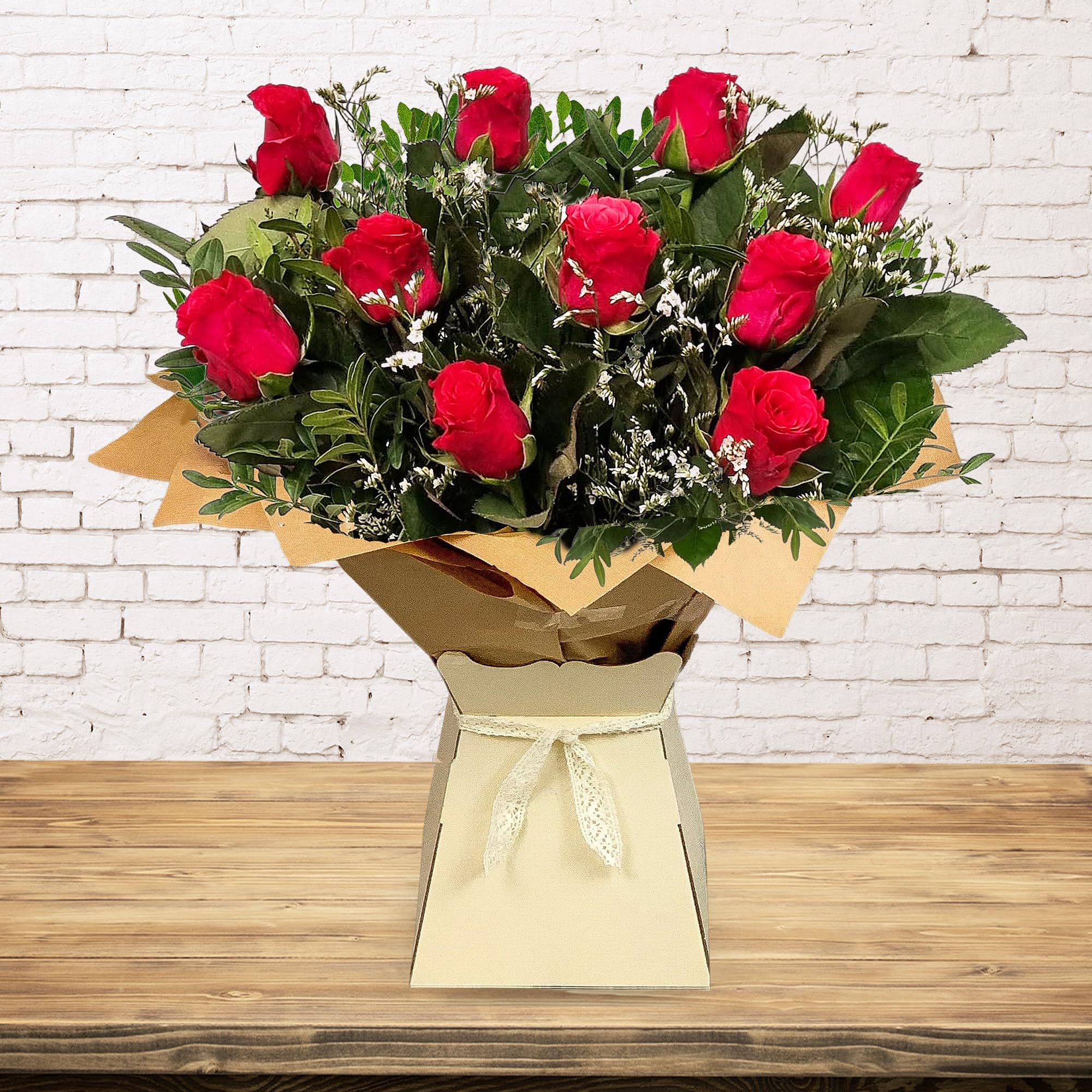 Cerise Pink Rose Bouquet - Fresh Flowers Perfect for Birthdays, Anniversaries, and Thank You Gifts by Fleur De Luxe