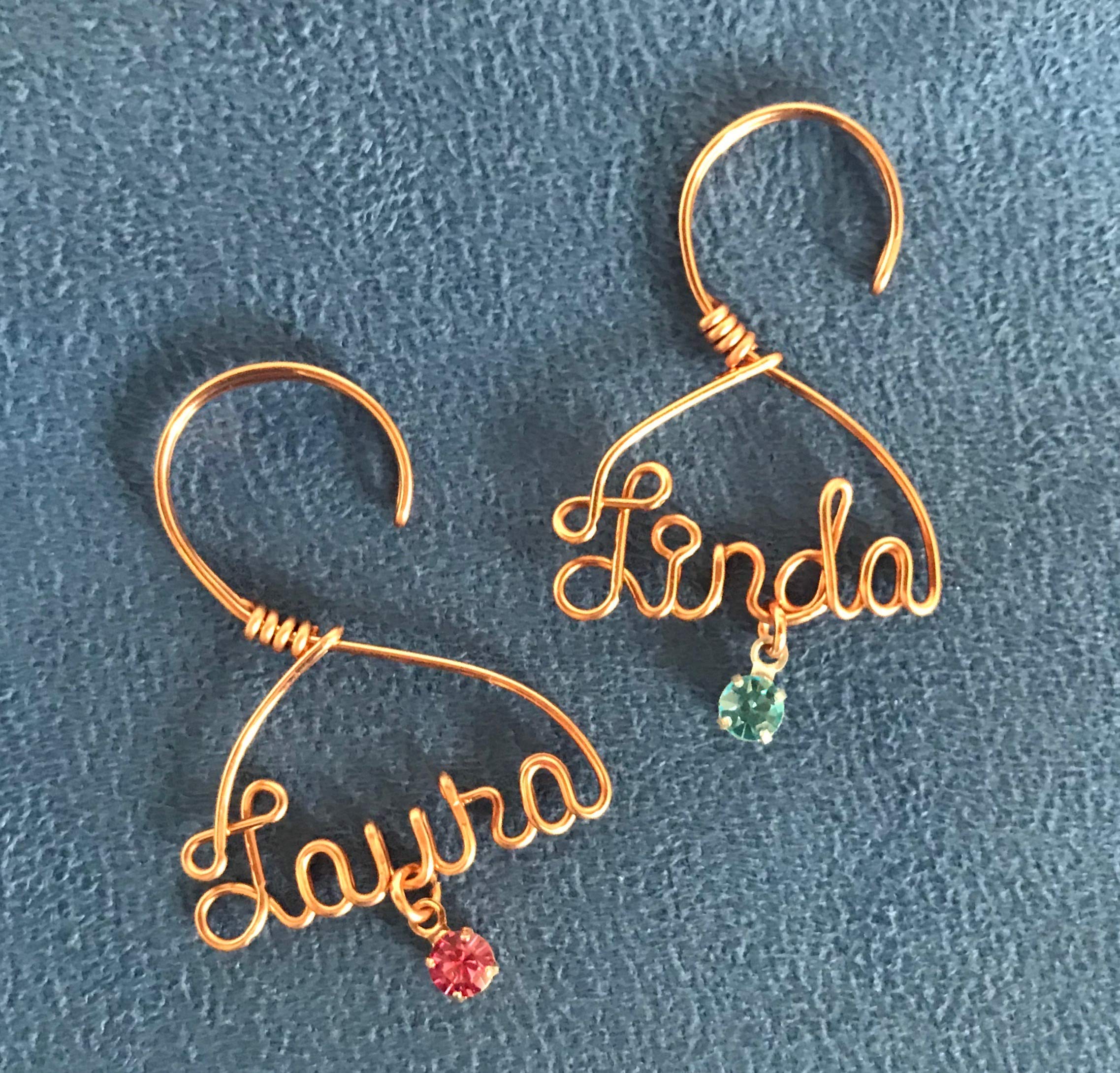 Personalized Wine Glass Charm~Any Name~Wire Name Charm~Rose Gold, Gold, Silver, Blue, Pink, Turquoise, and many more wire colors to choose from~Wine Lover Gift~Custom Made~Handmade Gift for Mom