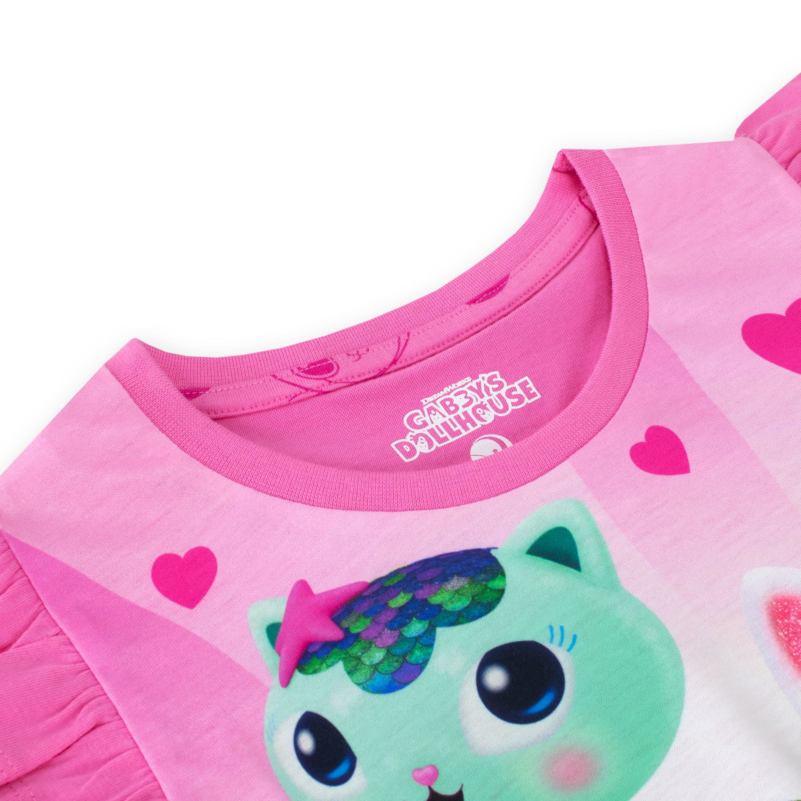 DreamWorks Girls Gabby's Dollhouse Pyjamas Short Frill Sleeve Pyjama Set For Kids