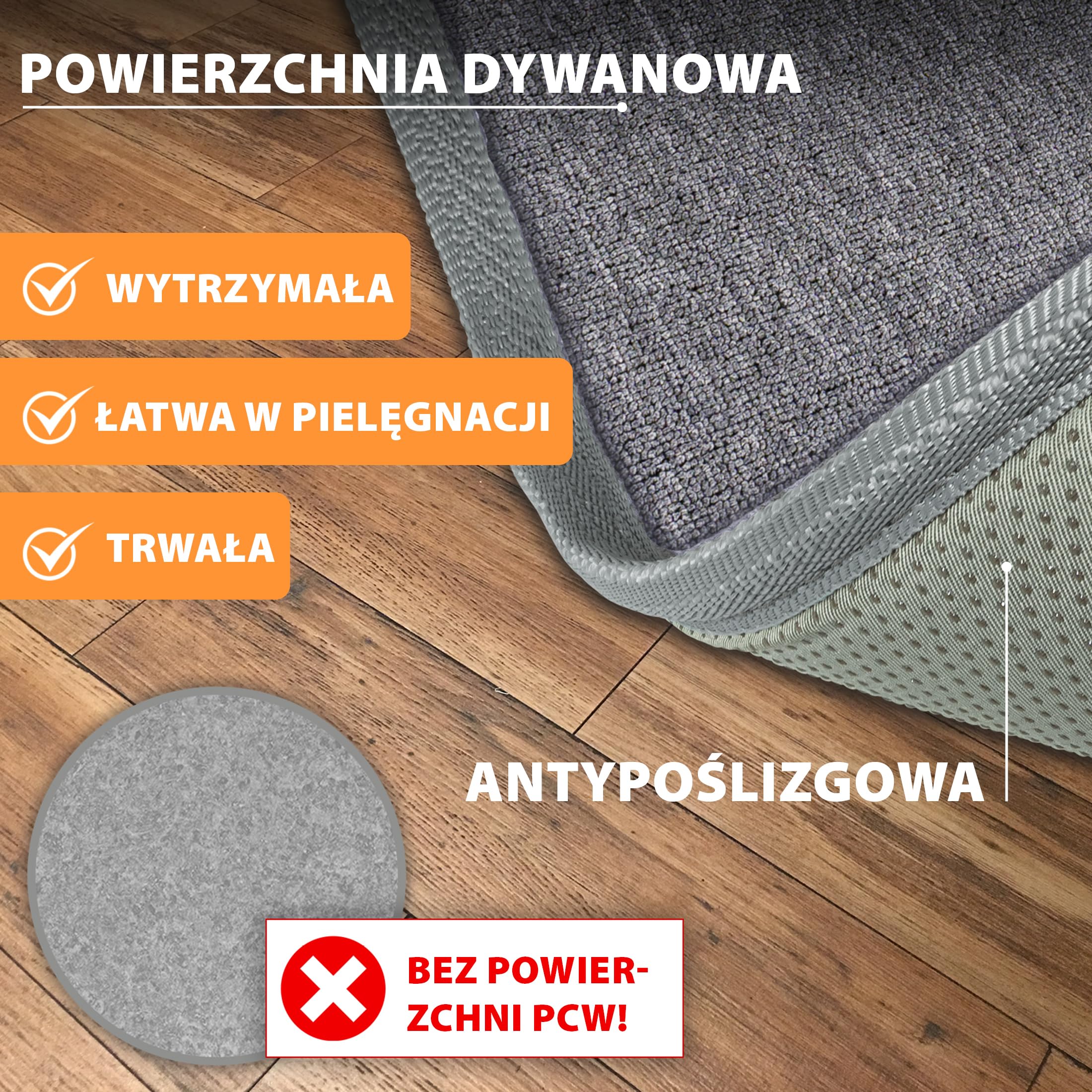 Mata grzewcza na podczerwień Mi-Heat Warm Feet 50x55cm / 55x80cm / 55x110cm szara/antracytowa - ok. 40°C - z regulatorem, funkcją timera, podłogowa, 230V, pętelkowa powierzchnia dywanowa (55x110cm)