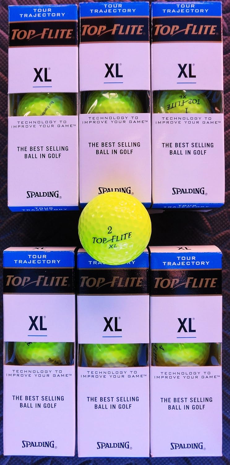 Top Flite XL Long Distance Yellow Golf Ball Standard Golf Balls Sports & Outdoors