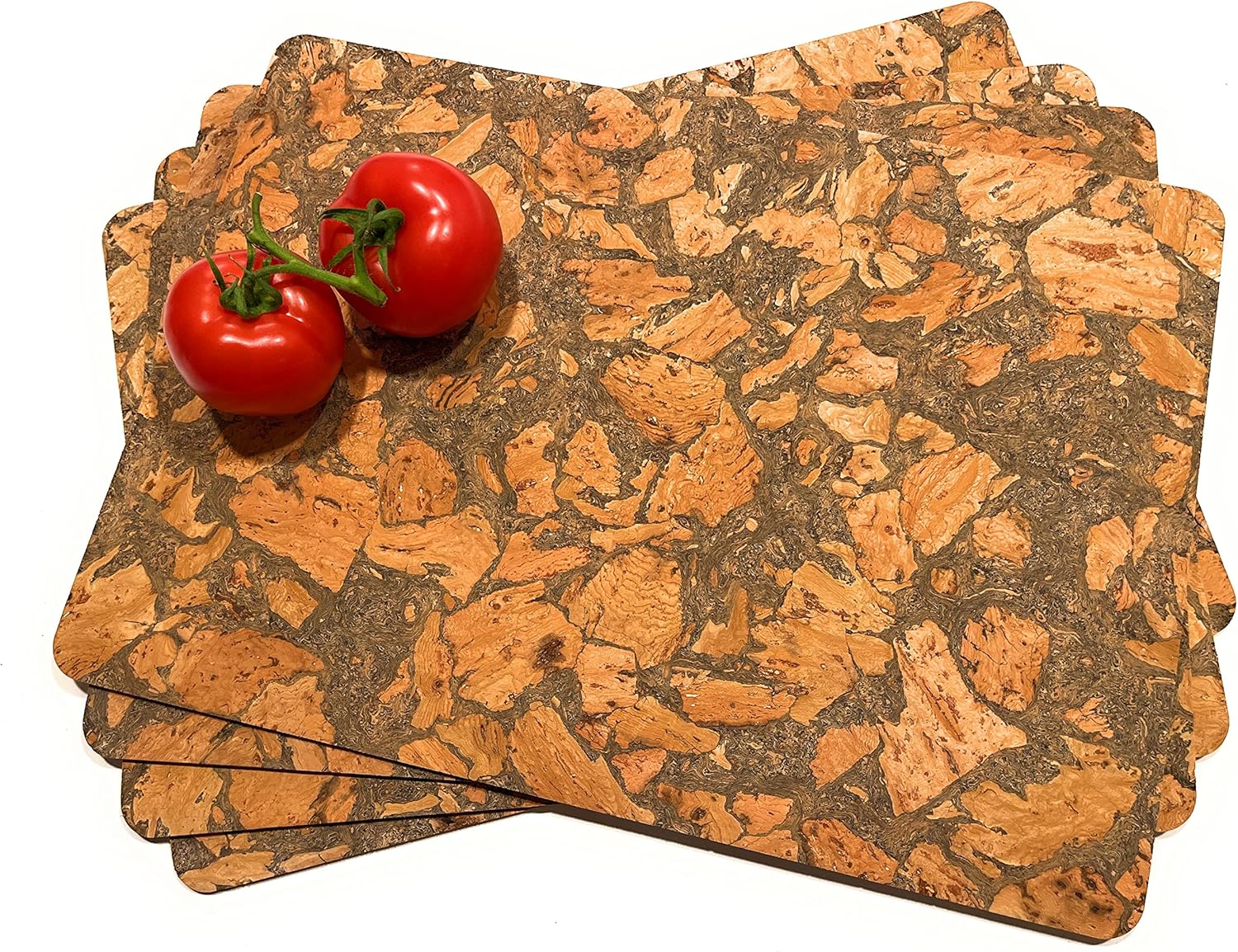 Cork Table Placemats Set of 4 Rectangle16.5x11.5 Smoked Gray Cork