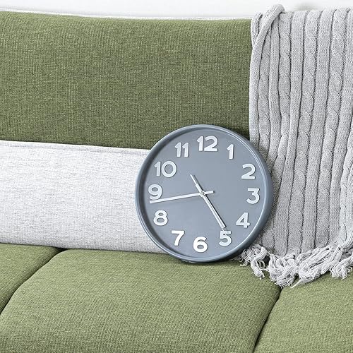 Miniatura 6 de Fuji Boeki 28108 Wall Clock, Width 11.8 x Depth 1.9 x Height 11.8 inches (30 x 4.7 x 30 cm), Sky Gray, Silent, Battery-Operated, Spica 2, 30