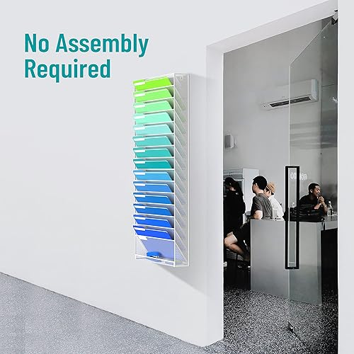 Miniatura 4 de Organizador de archivos de pared de 16 niveles, organizador de archivos colgante de malla para papeles, carpetas, portapapeles de archivos y