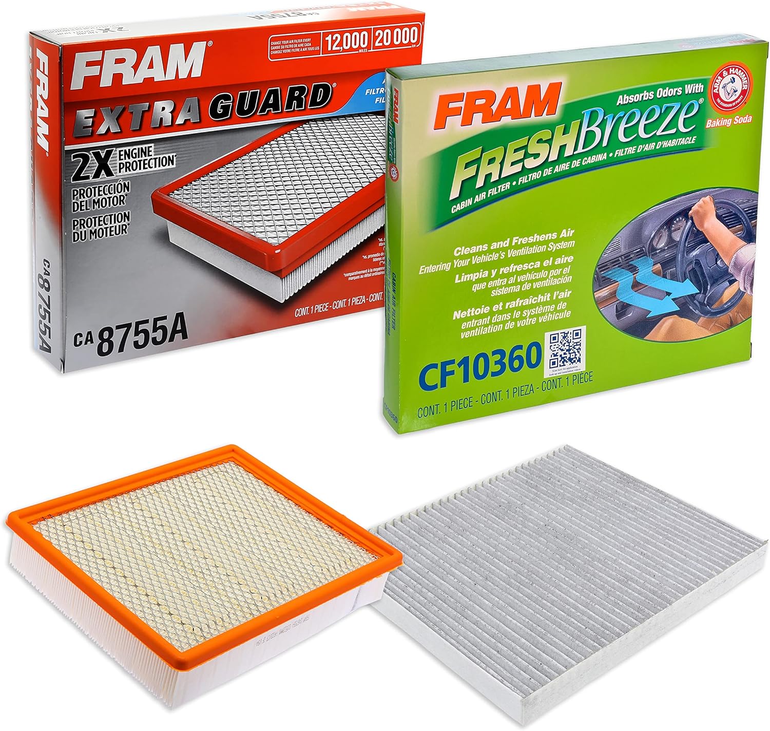 FRAM Automotive Replacement Air & Cabin Air Filter Bundle