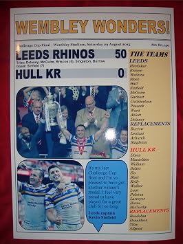 Lilywhite Multimedia Leeds Rhinos 50 Hull KR 0 - 2015 Challenge Cup final - souvenir print