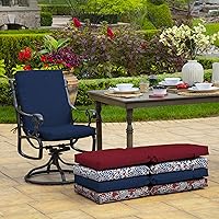 Vista 6 de ARDEN - Cojín para silla de comedor al aire libre, 20 x 20 pulgadas, resistente a la lluvia y a la decoloración, color azul zafiro Leala