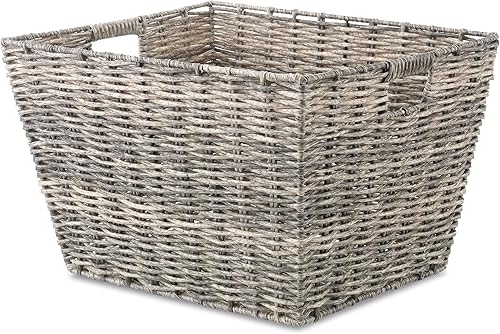 Miniatura 9 de Whitmor 6500-2712-BLK Rattique Canasta Negra Pequeña para Estante