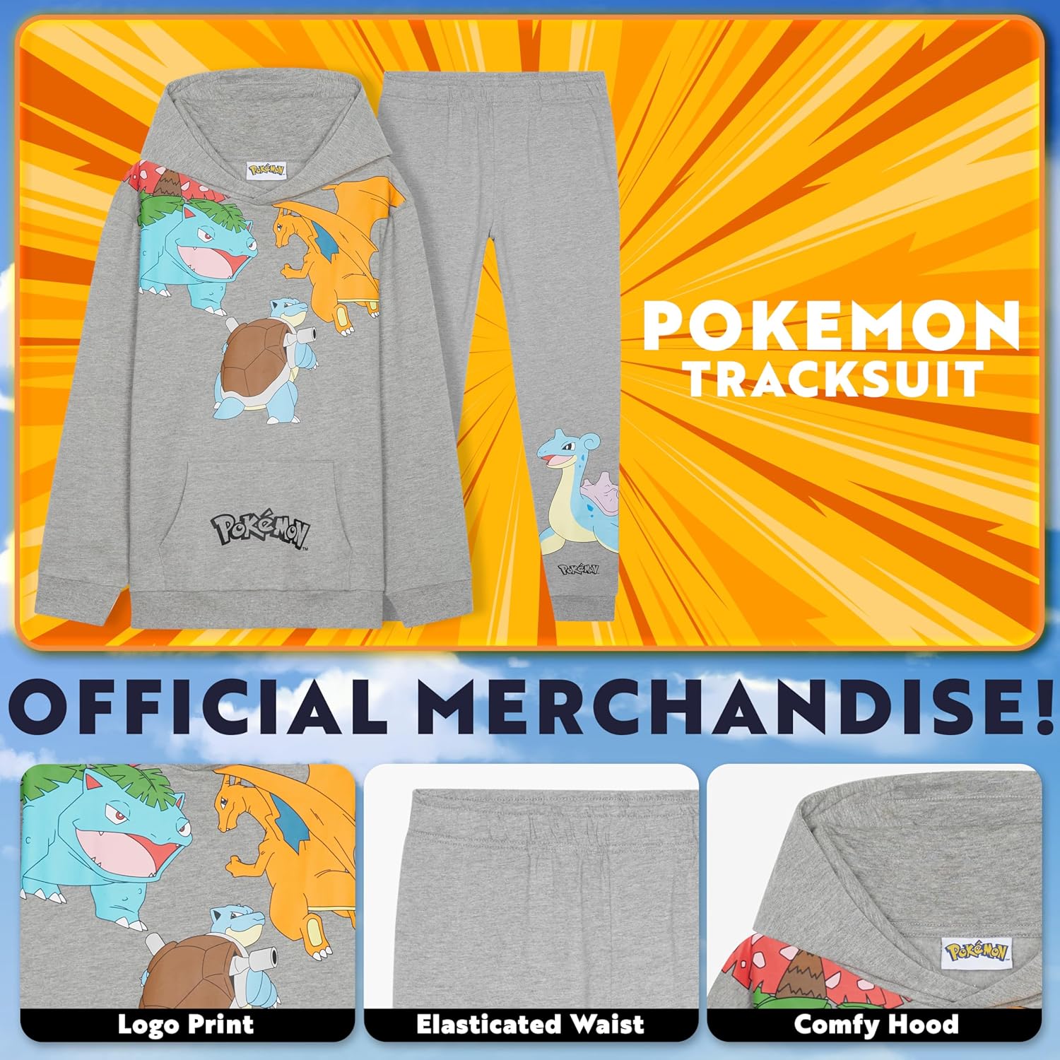 Pokemon Tracksuit Set Boys, Teens, 2 Pc Hoodie Joggers, Anime Hoodie Sweatpants Kids Clothes Teen Apparel, Gifts for Boys - Image 3
