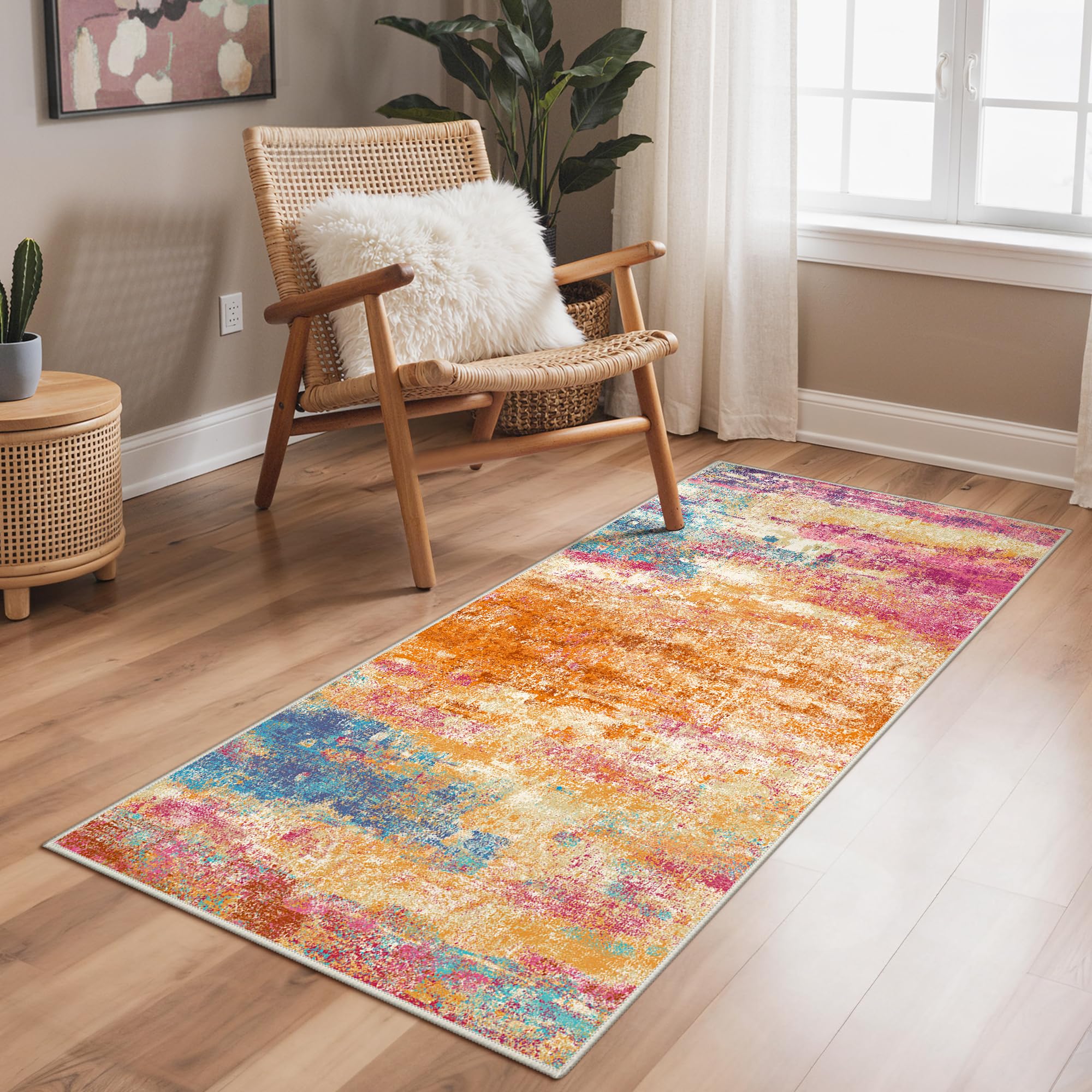 BEIMO Waschbarer Teppich Wohnzimmer, Abstrakt Design Teppich Schlafzimmer Kurzflor, Groß Teppiche rutschfest Weiche für Badezimmer Esszimmer Flur