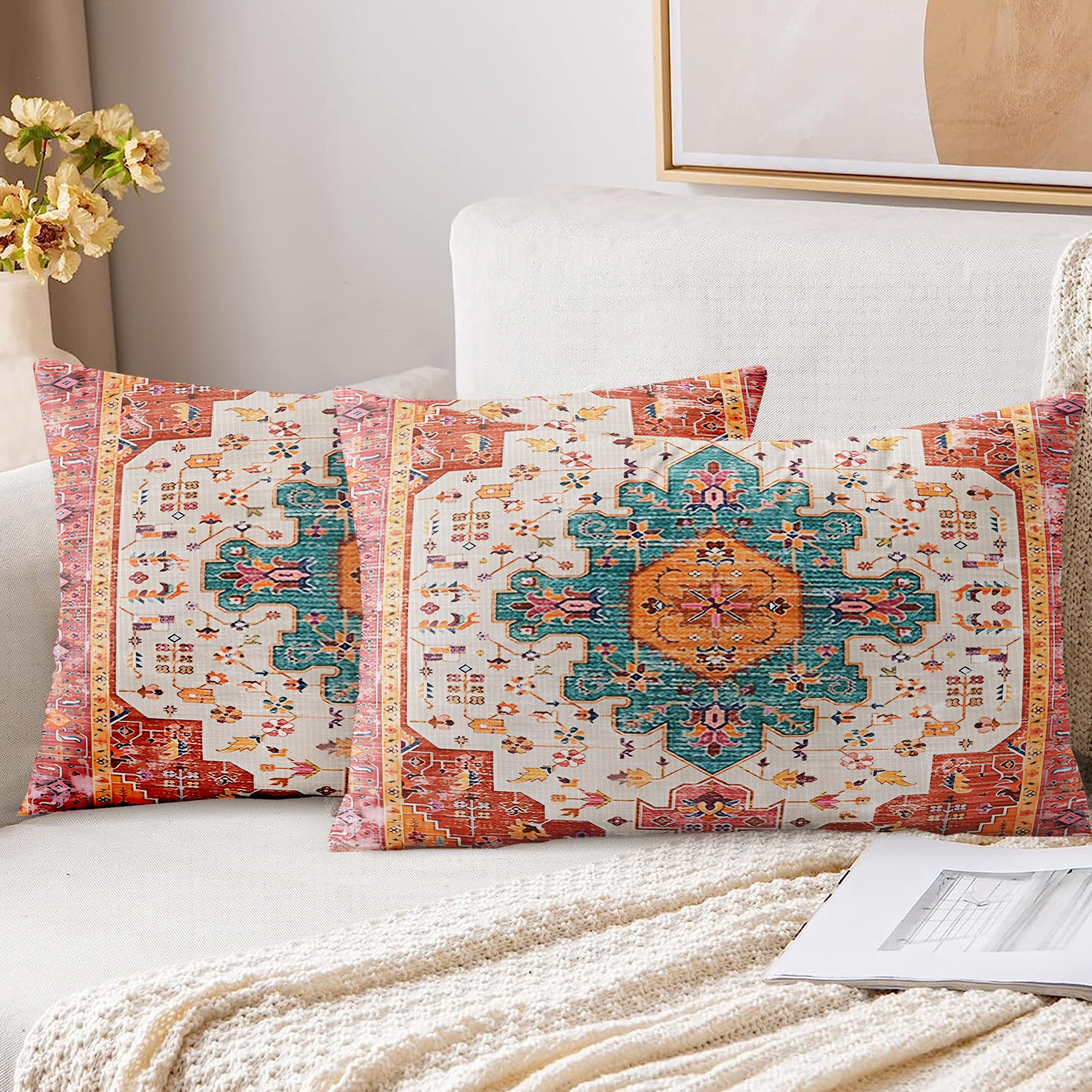 XPHZZL Cushion Covers 30cm x 50cm Set of 2 Soft Decorative Square Throw Pillow Case Boho Pillowcases for Sofa Couch Bedroom Outdoor Home Office Car Decor with Invisible Zipper 12 x 20 Inch