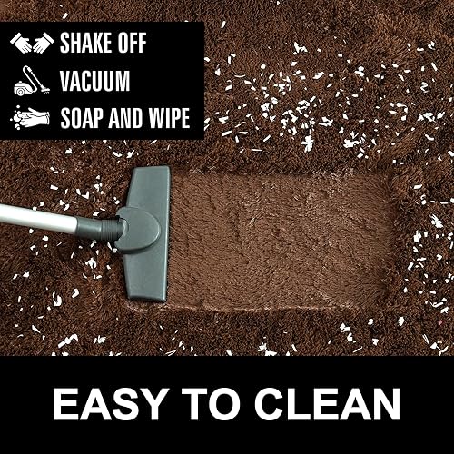 Miniatura 185 de LOCHAS Alfombra esponjosa para dormitorio, 2.6 x 5.3 pies, alfombra lanuda para dormitorio, mesita de noche, alfombra ovalada suave para sala