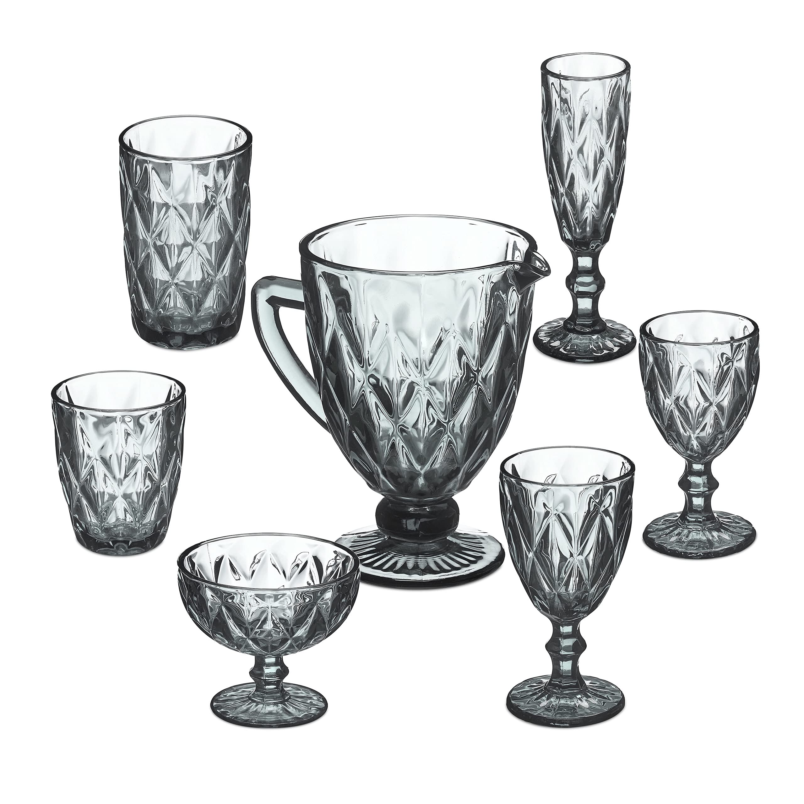 Coupes et verres relaxdays gris incassables au lave-vaisselle