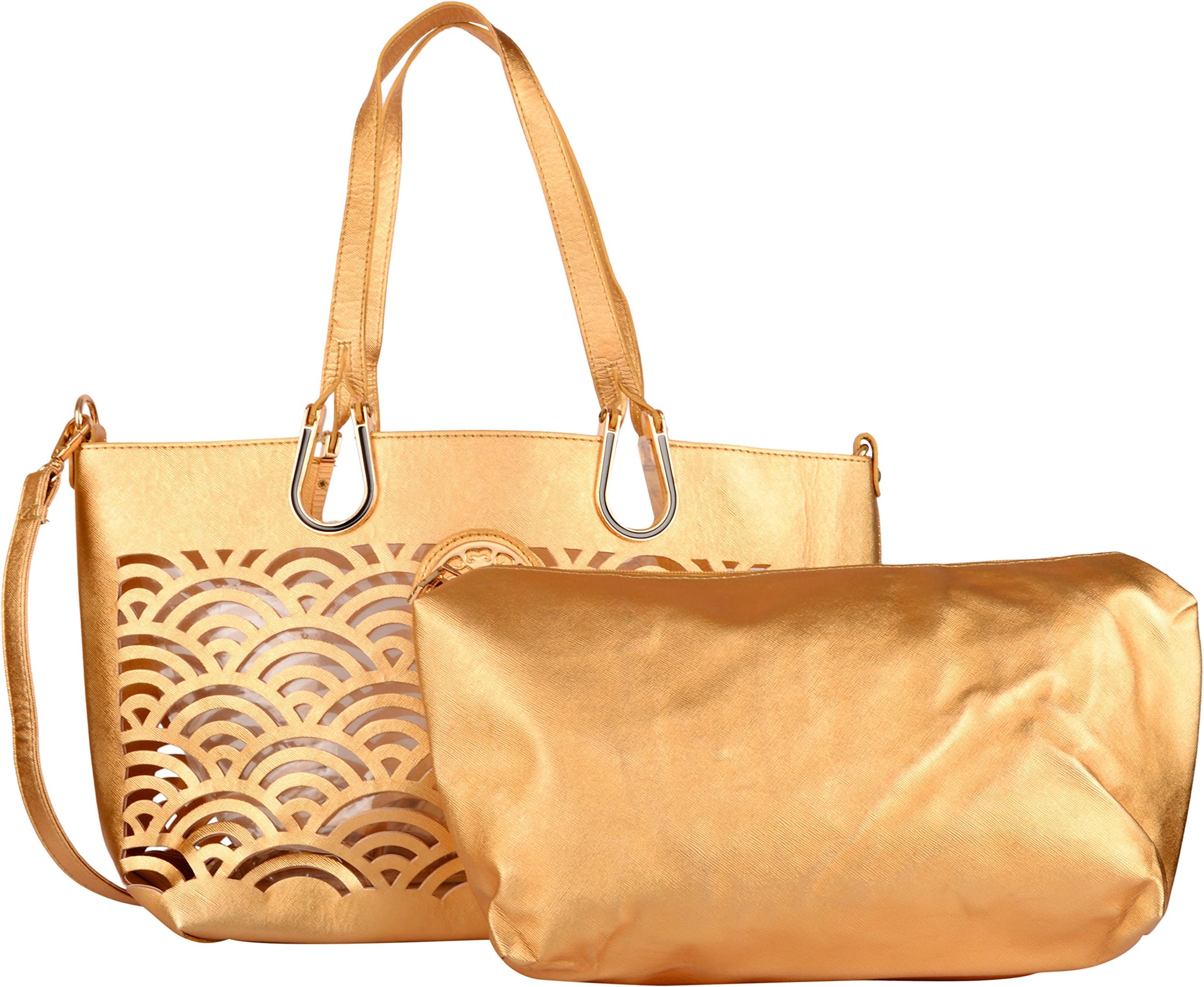 lavu&meWomen's Shoulder Handbag,Tote bag,Hobo bag in bag (Gold,Combo of 2,LE128)