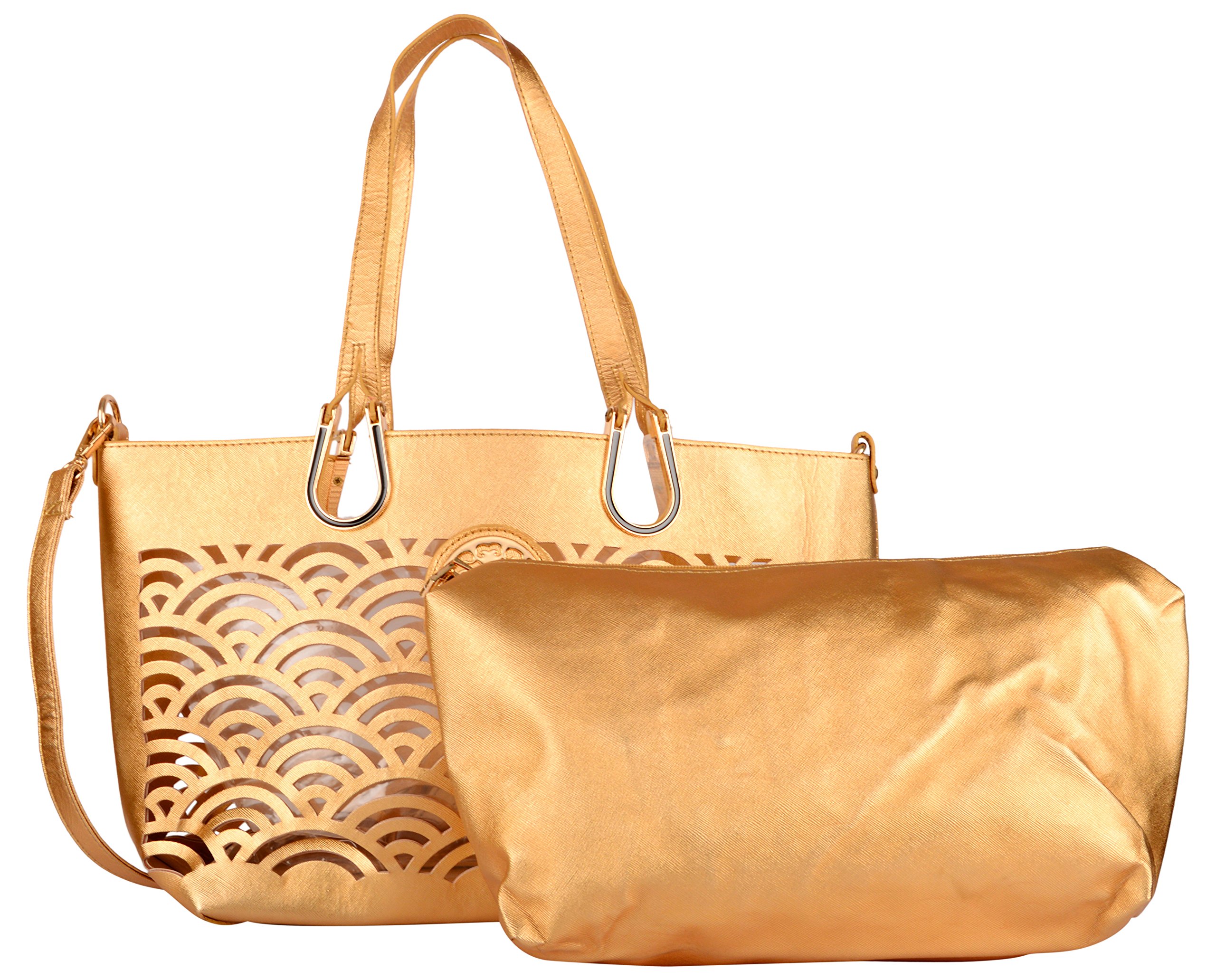 lavu&meWomen's Shoulder Handbag,Tote bag,Hobo bag in bag (Gold,Combo of 2,LE128)
