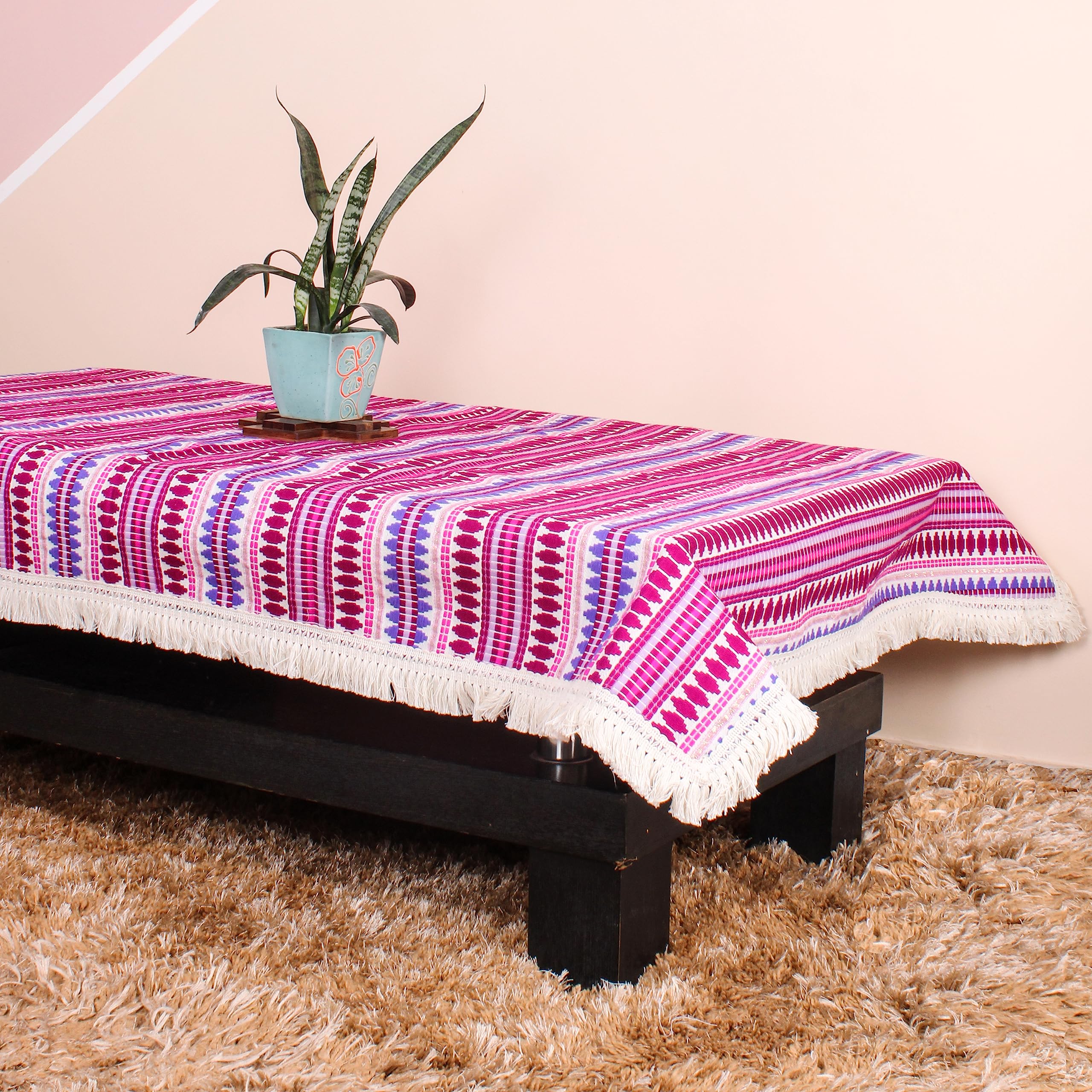 Amazon Brand - Umi Aztec Purple Woven Fabric Table Cover with Lace (54 X 78 Inches) (B0C81RBFYR) Amazon Price History, Amazon Price Tracker