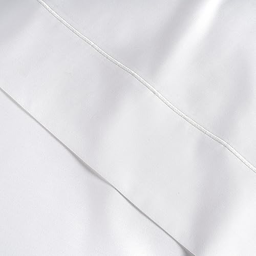 Miniatura 6 de LANE LINEN Juego de 2 fundas de almohada tamaño King de 100% algodón egipcio, 1000 hilos, color blanco satinado, funda de enfriamiento perfecta para