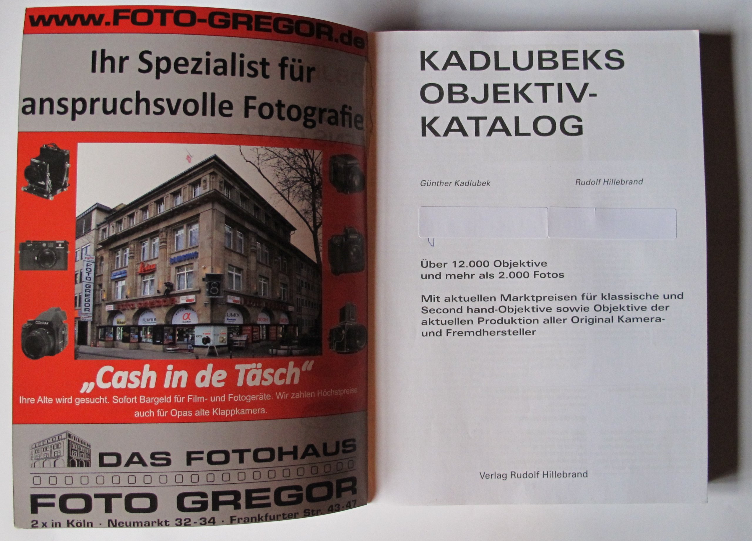 Kadlubeks Objektiv Katalog: Mit Angaben zu 12.000 Objektiven