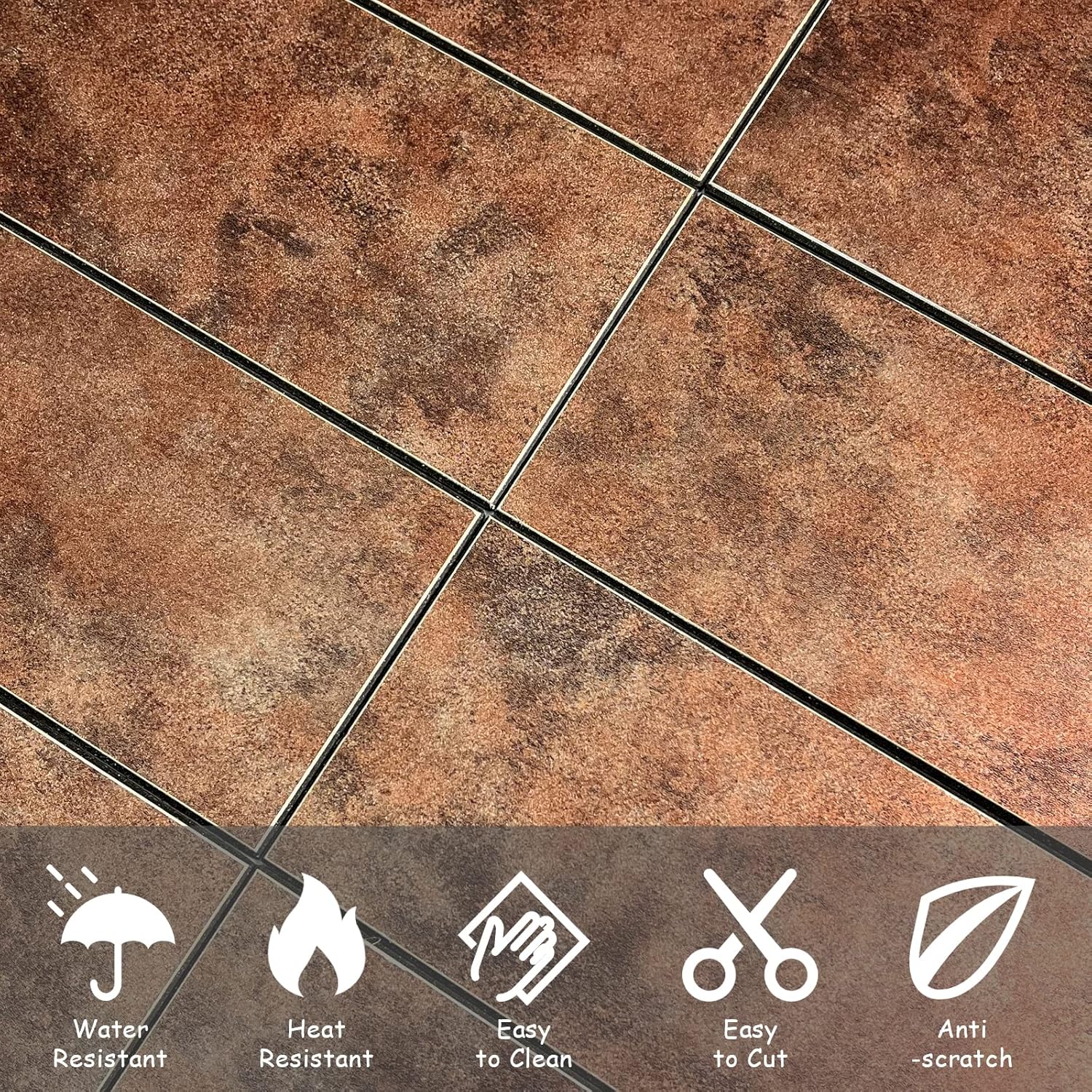 Copper Peel and Stick Backsplash Subway Tile, 3"x6" Antique Copper Self-Adhesive Stick on Wall Tiles for Kitchen Bathroom Fireplace(48 Pieces)