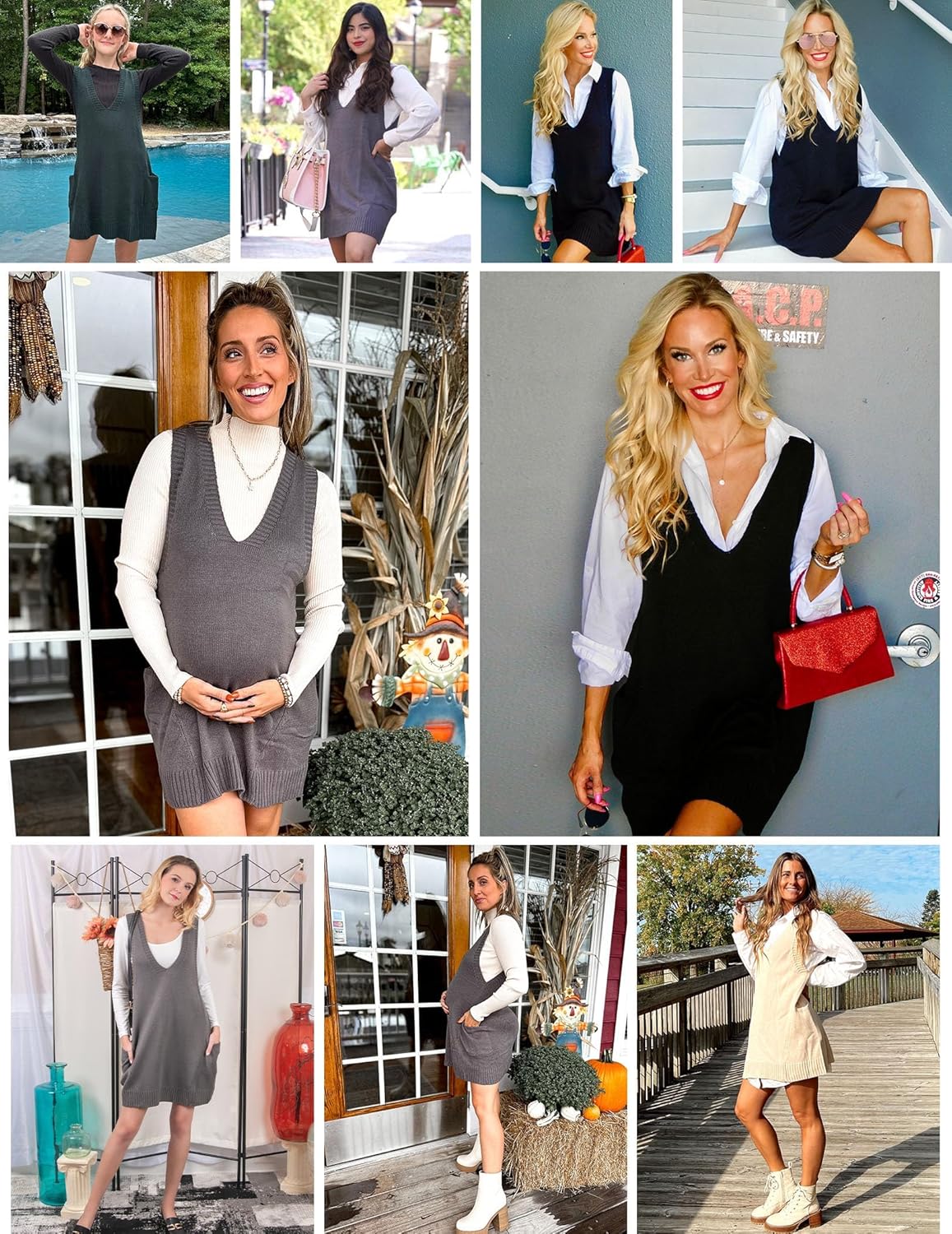 HOTOUCH Black Sweater Vest Women V Neck Knitted Sweaters Sleeveless Fall Winter Pullover Knit Vest (Black S) - Image 5