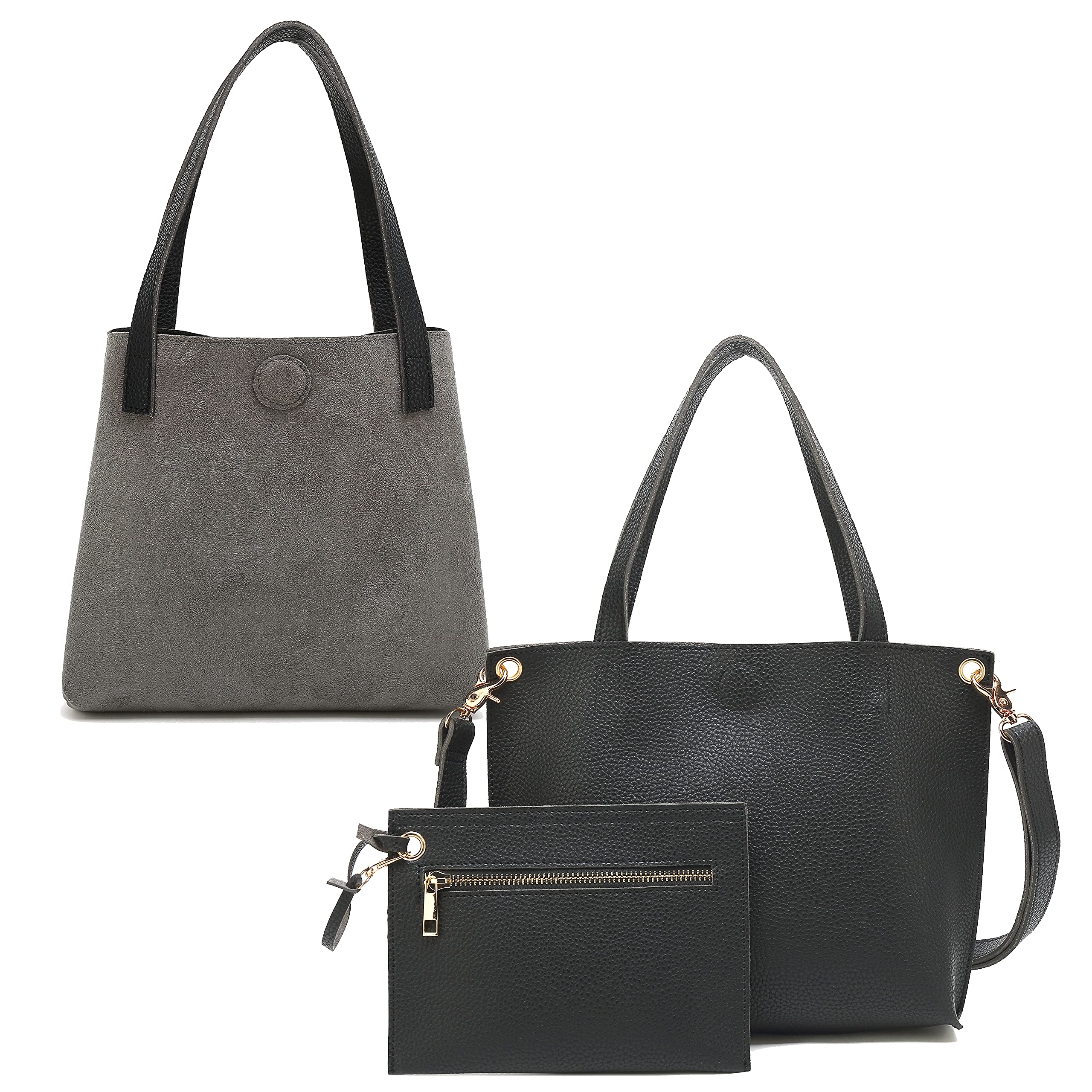 Scarleton Women's Reversible Light Blue/Navy Tote Handbag