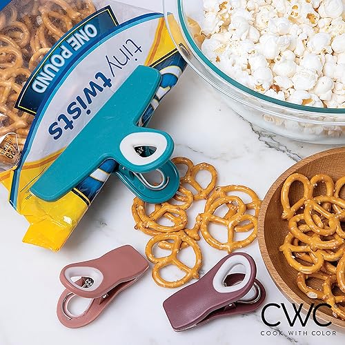 Miniatura 213 de COOK WITH COLOR Clips para bolsas – Clip de chip resistente y clips magnéticos para refrigerador para almacenamiento de alimentos con agarre Gris