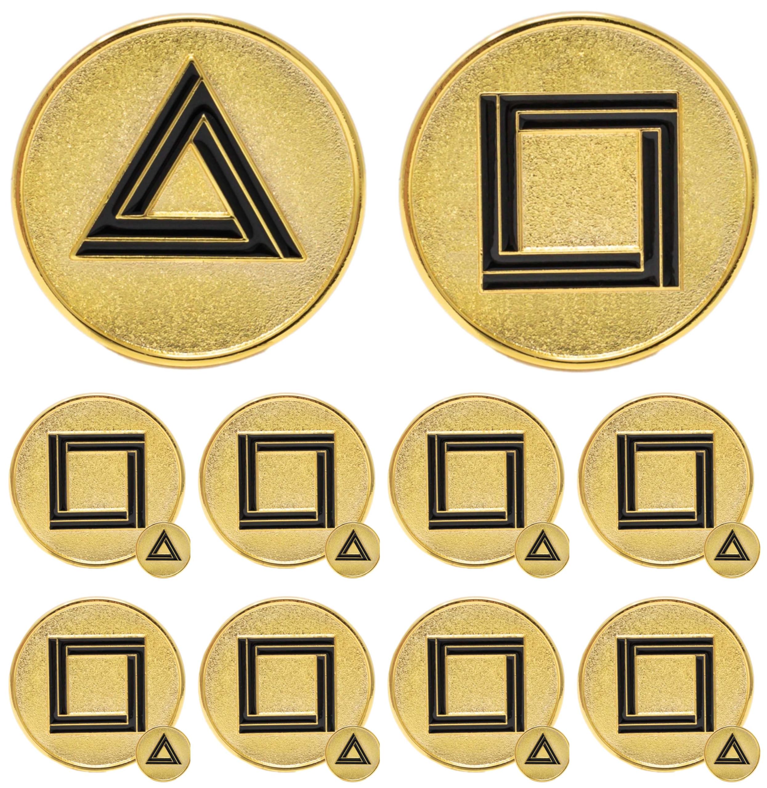 Amazon.com: Chillkat Squid TV Show Games, Gold Plated Metal Commemorative  Coins, 10 Units, Square and Triangle : Toys & Games