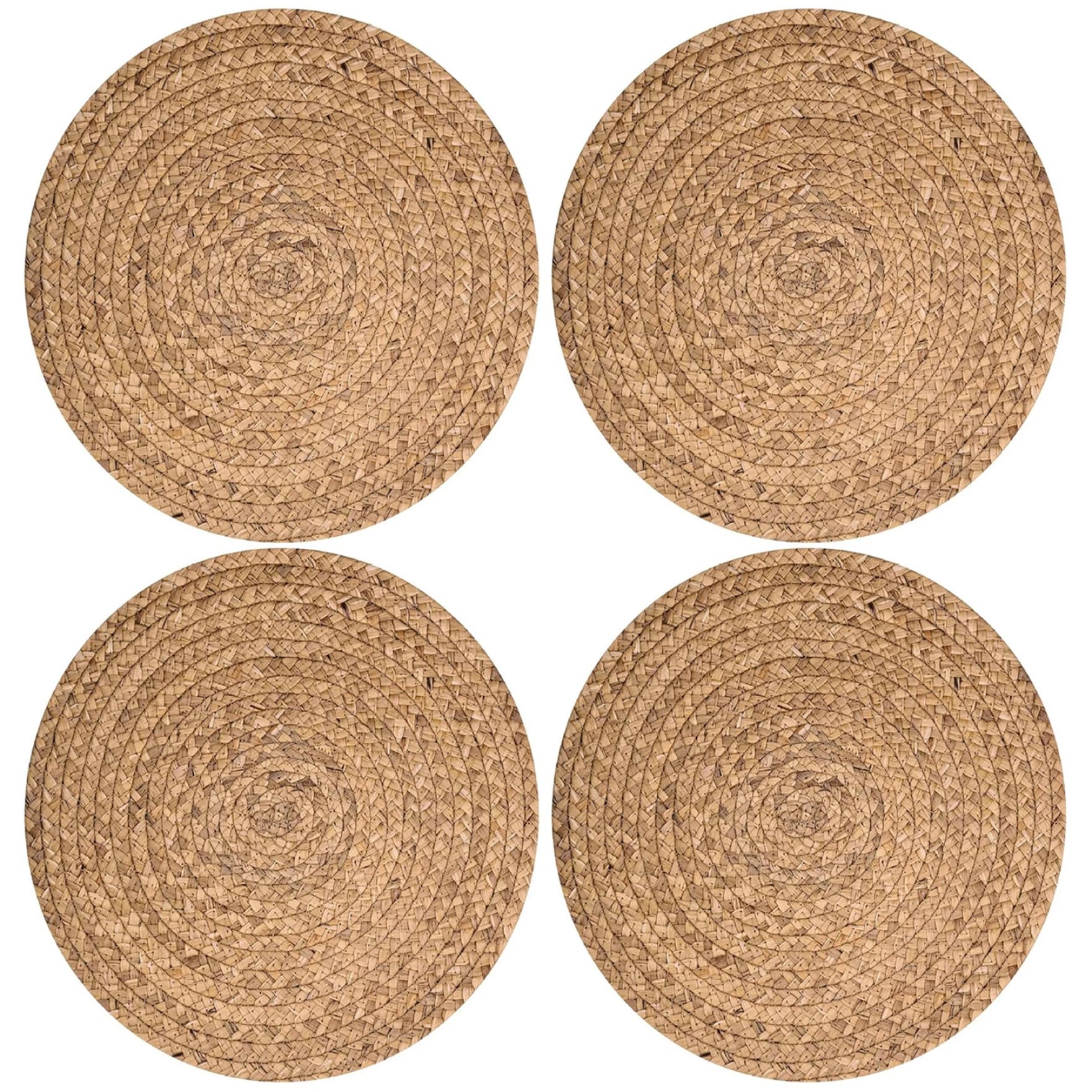 Ngbbby Place Mats for Table, 4Pcs Rustic Woven Place Mats, 10 Inch Round Rattan Placemats, Woven Placemats for Kitchen