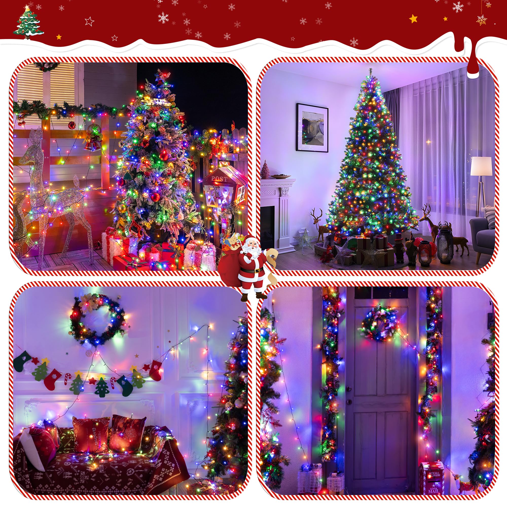 1200LED Weihnachtsbeleuchtung Outdoor Wasserdicht M Mehrfarbig