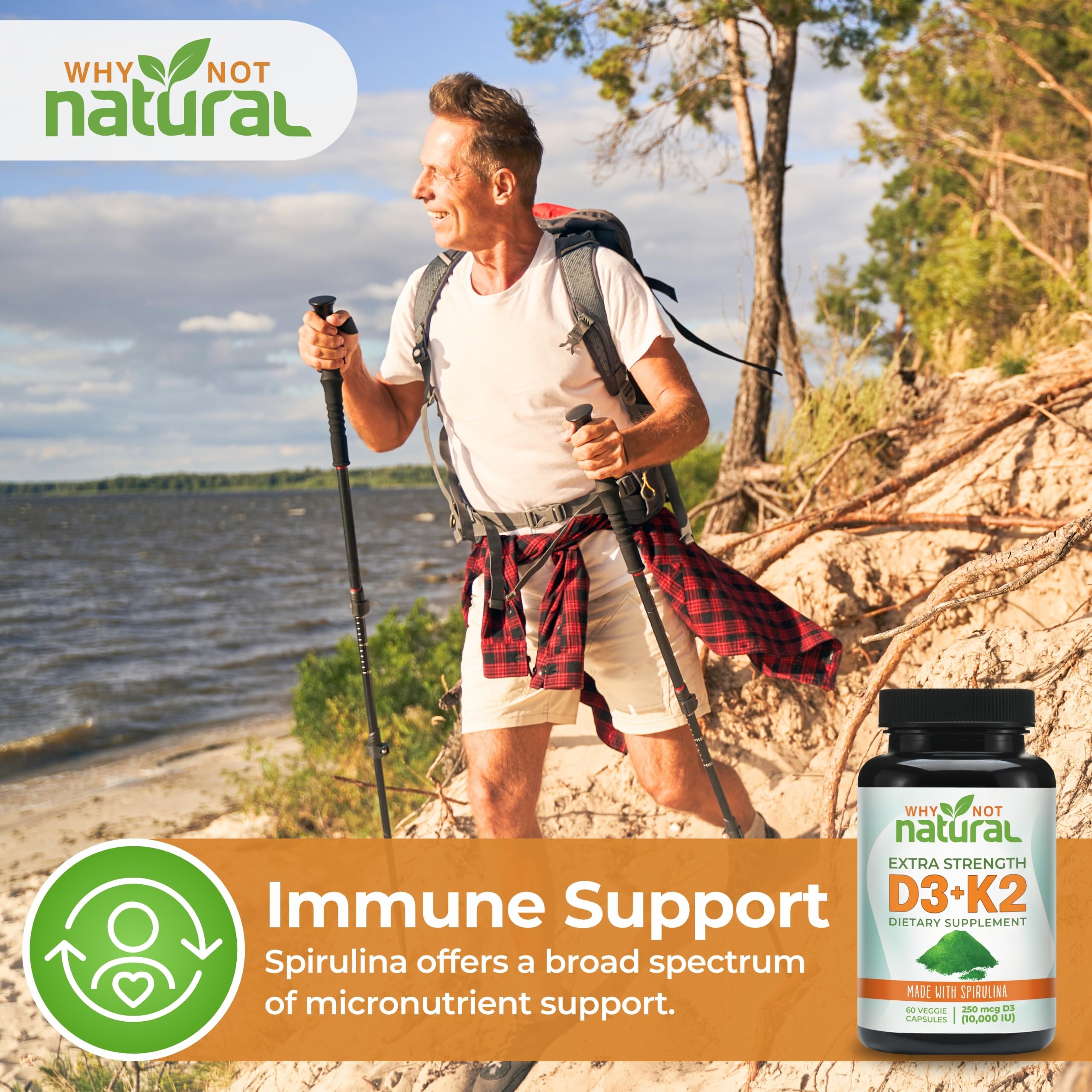 Vitamin D3 K2 (MK-7) with Organic Spirulina, 10000 IU Supplement — Amazon image 7
