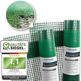 KAISER PLASTIC® Gitterfolie | Gewächhausfolie, Gartenfolie, Frühbeetfolie | 250g/m² Xtra Strong | 1,5m breit verschiedenen Längen | mit Nadelrand (1,5 x 3m)