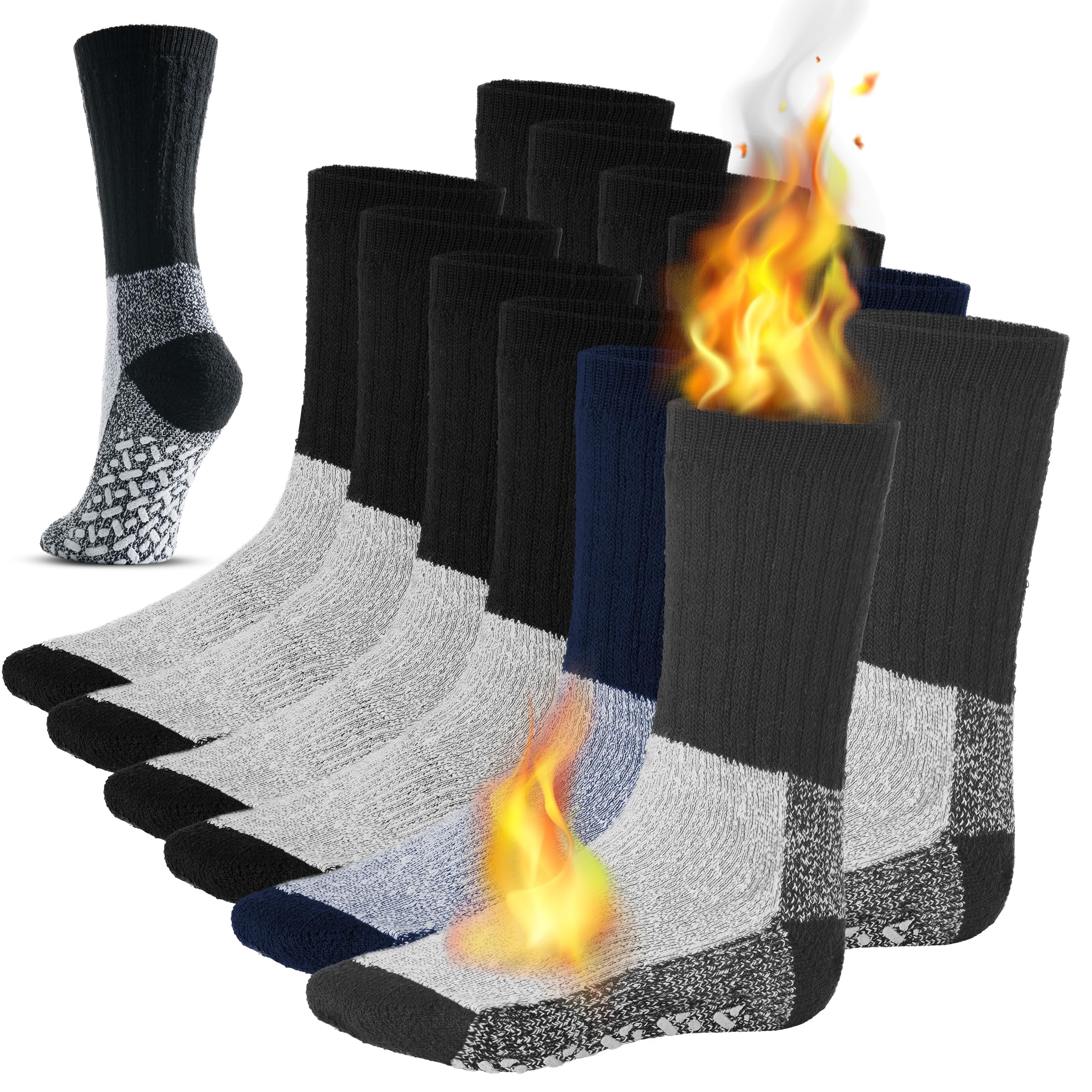 Mens Womens Thermal Socks 6 Pairs Heavy Extreme Cold Weather Boot Socks By DEBRA WEITZNER