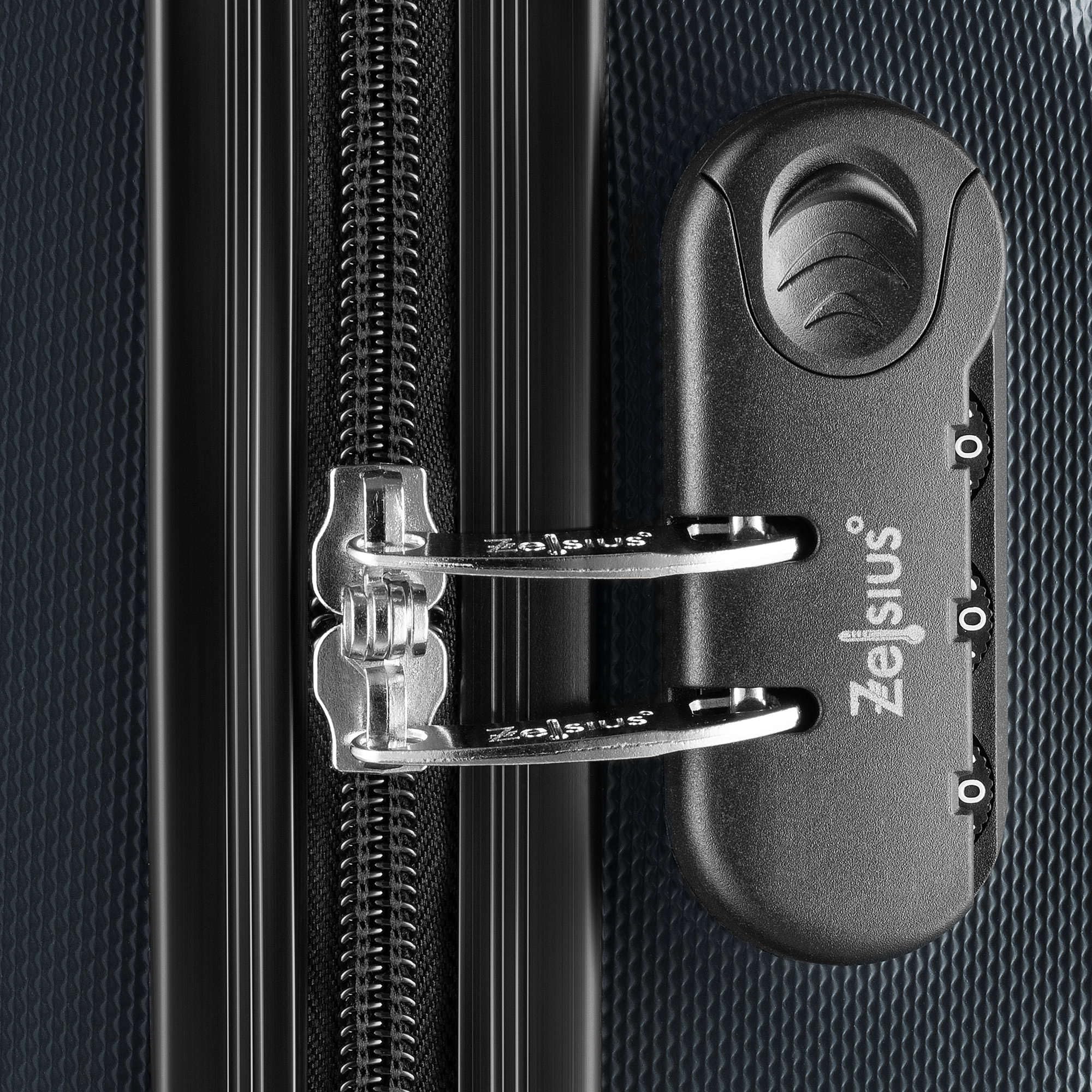 Zelsius Koffer Set 4 Stück, Anthrazit | ABS Hartschalenkoffer mit Zahlenschloss, 4 Rollen und Innen Trennwand | Hartschalenkoffer Set 4 teilig, Trolley, Koffer Groß, Luggage Set, Handgepäckkoffer
