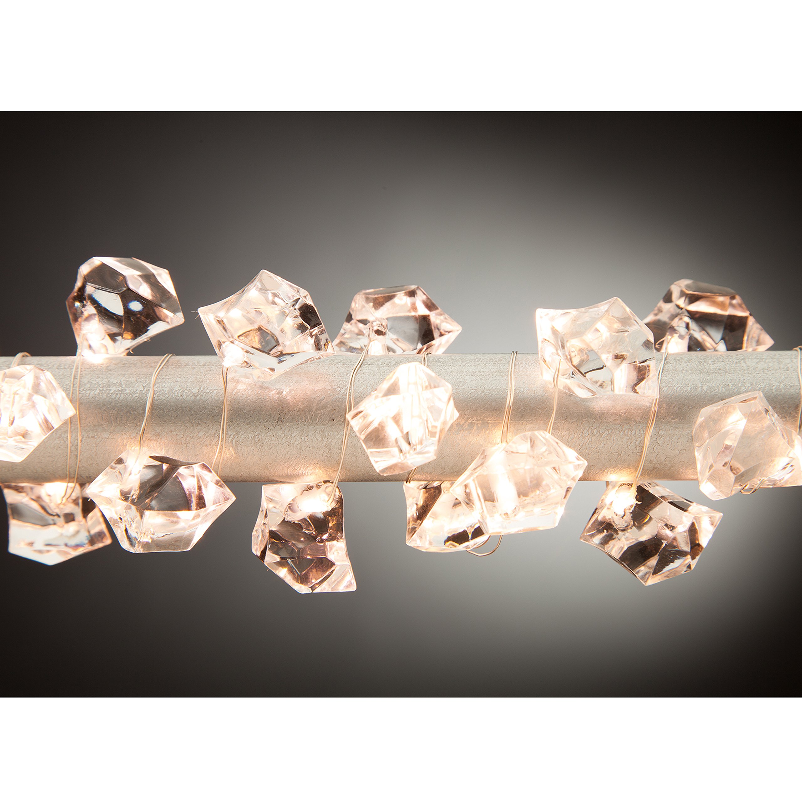 The Gerson Company 93376 40 Warm White Led Light String With 1 Clear Acrylic Gems 2 Bulb Spacing,