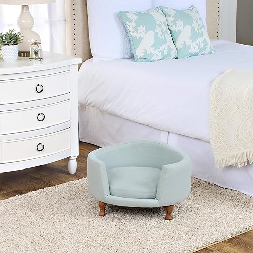 Miniatura 4 de Homepop Decoración del hogar  Cama curvada tapizada para mascotas  Camas y muebles de lujo para gatos y perros  Cama redonda para mascotas creada