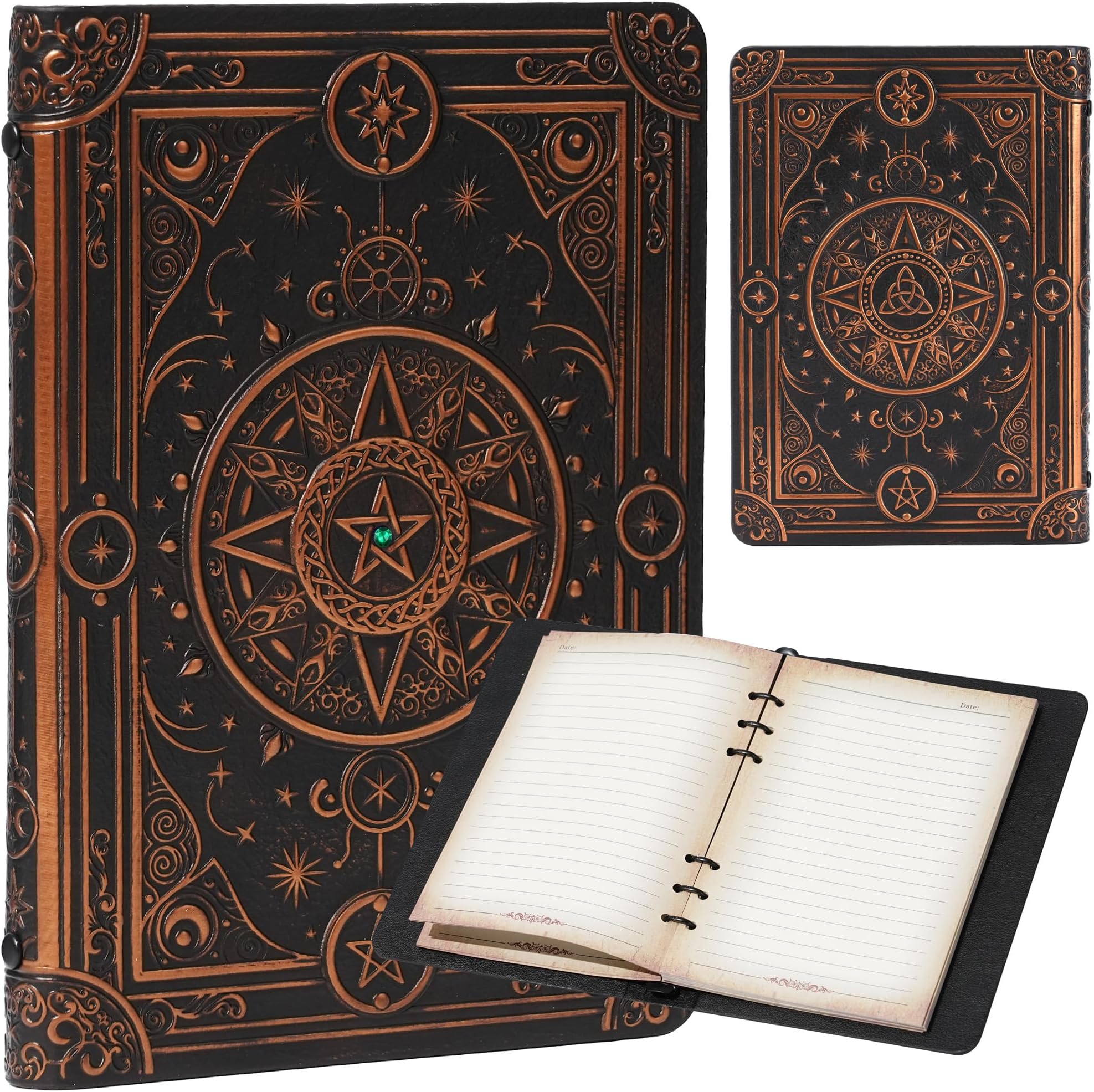 Magic Refillable Notebook Journal Binder for DND: A5 Story Forge 400 Pages (200 Sheets) with Worn Ancient Magic Design for DND or Fantasy Enthusiasts - Perfect for Dungeons and Dragons (D&D)