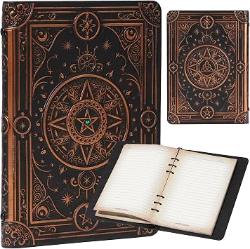 Magic Refillable Notebook Journal Binder for DND A5 Story Forge 400 Pages 200 Sheets with Worn Ancient Magic Design for DND or Fantasy Enthusiasts - Perfect for Dungeons and Dragons D&D